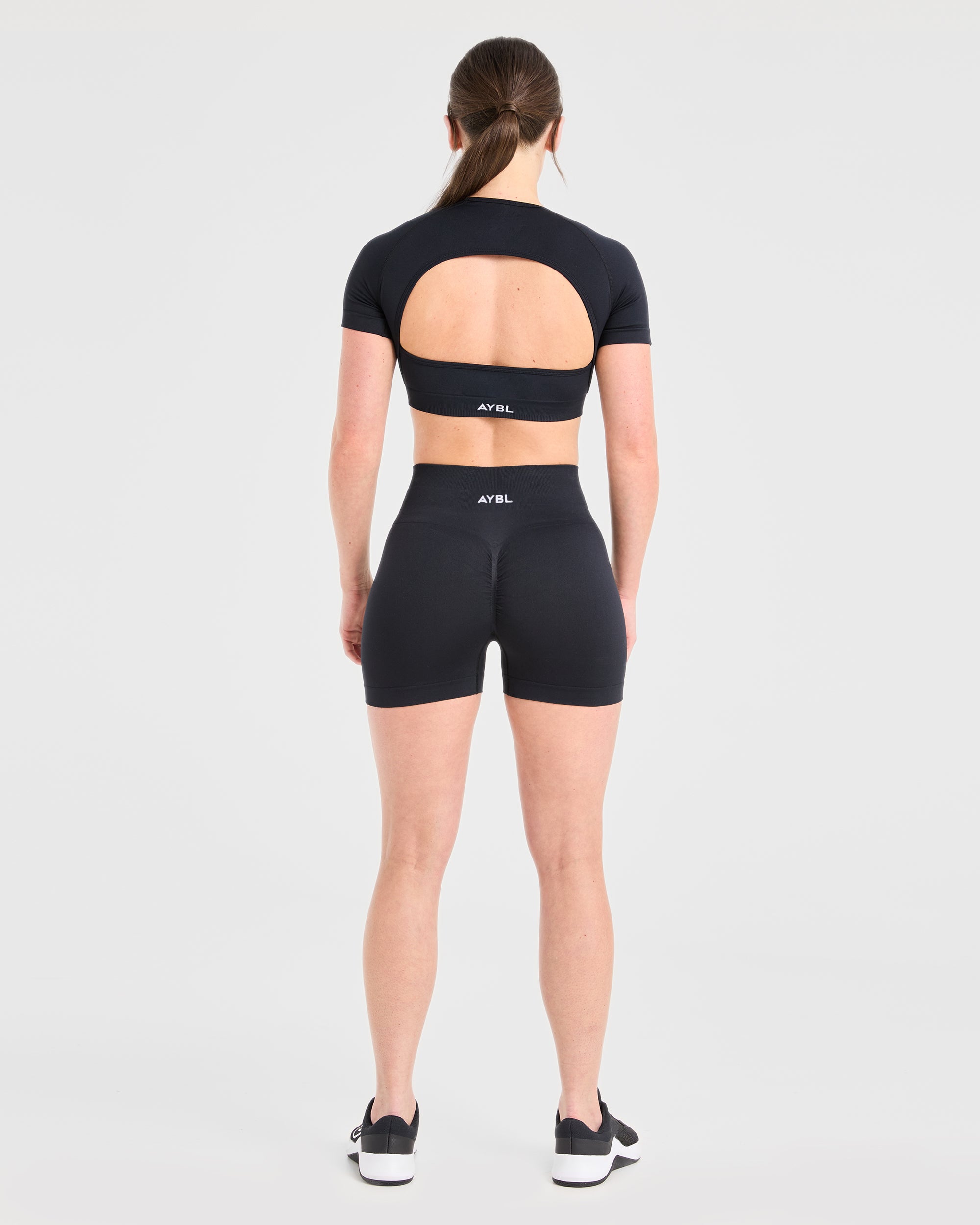 Power Seamless Crop Top - Zwart