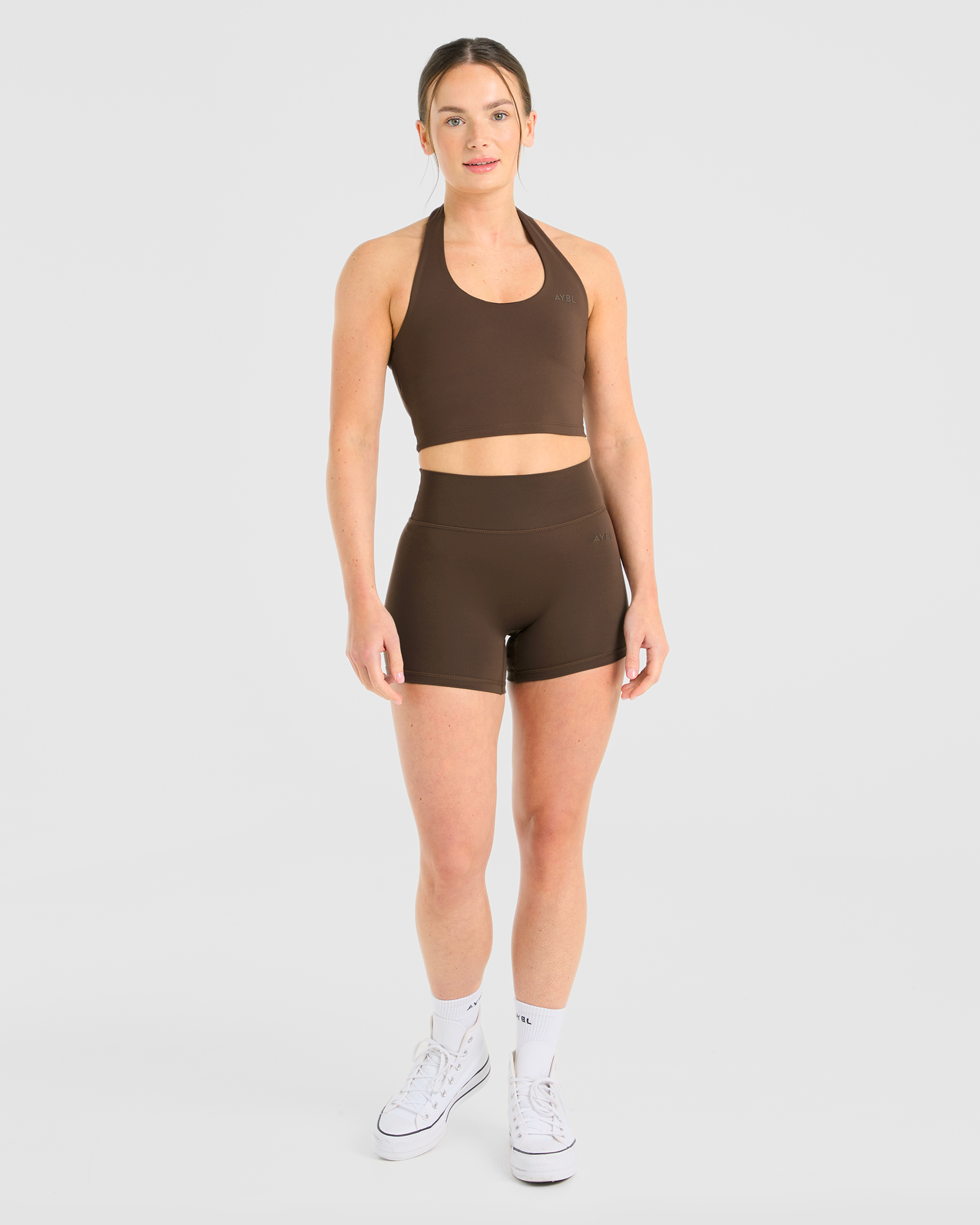 Staple Halterneck Crop Top - Bruin