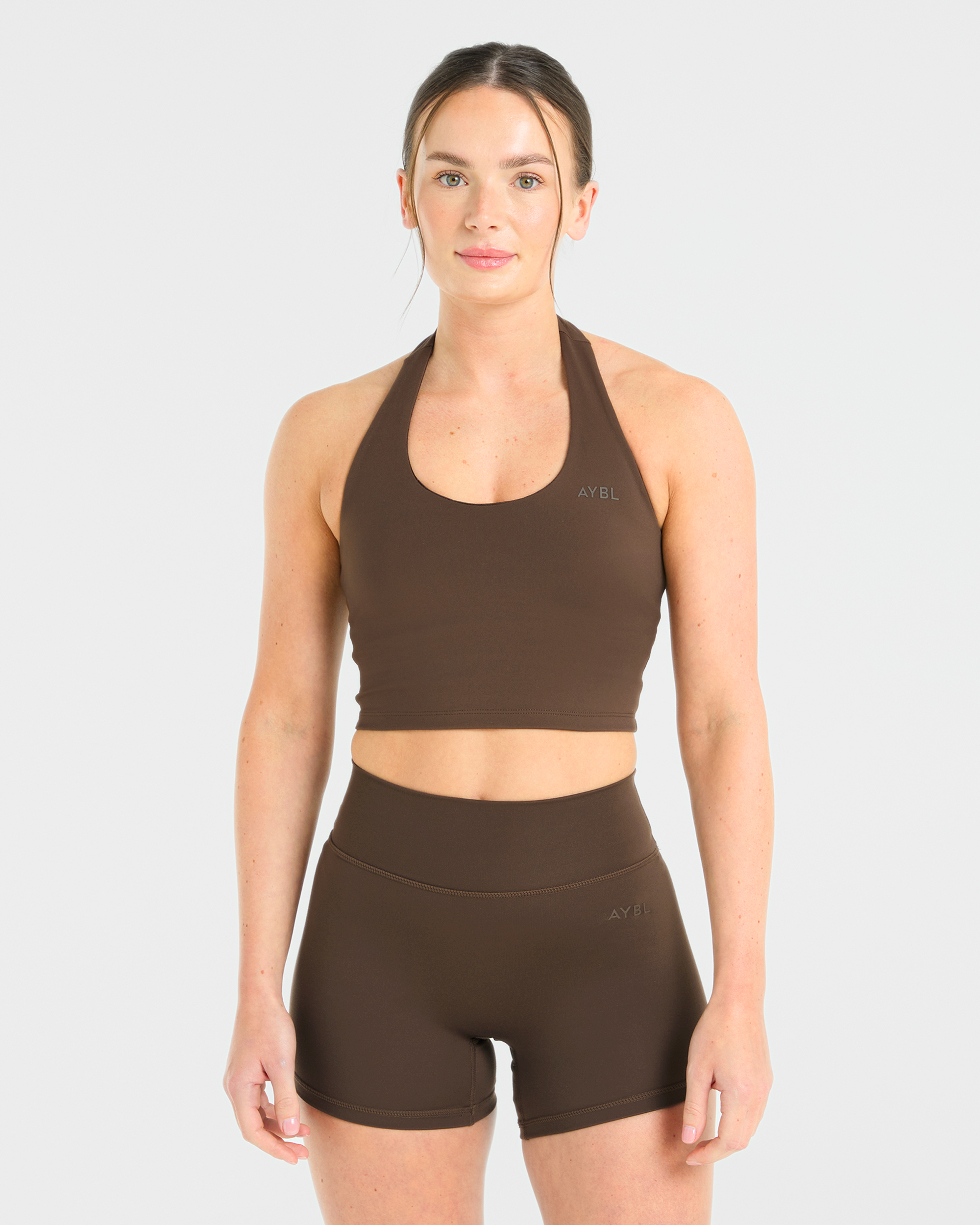 Staple Halterneck Crop Top - Bruin