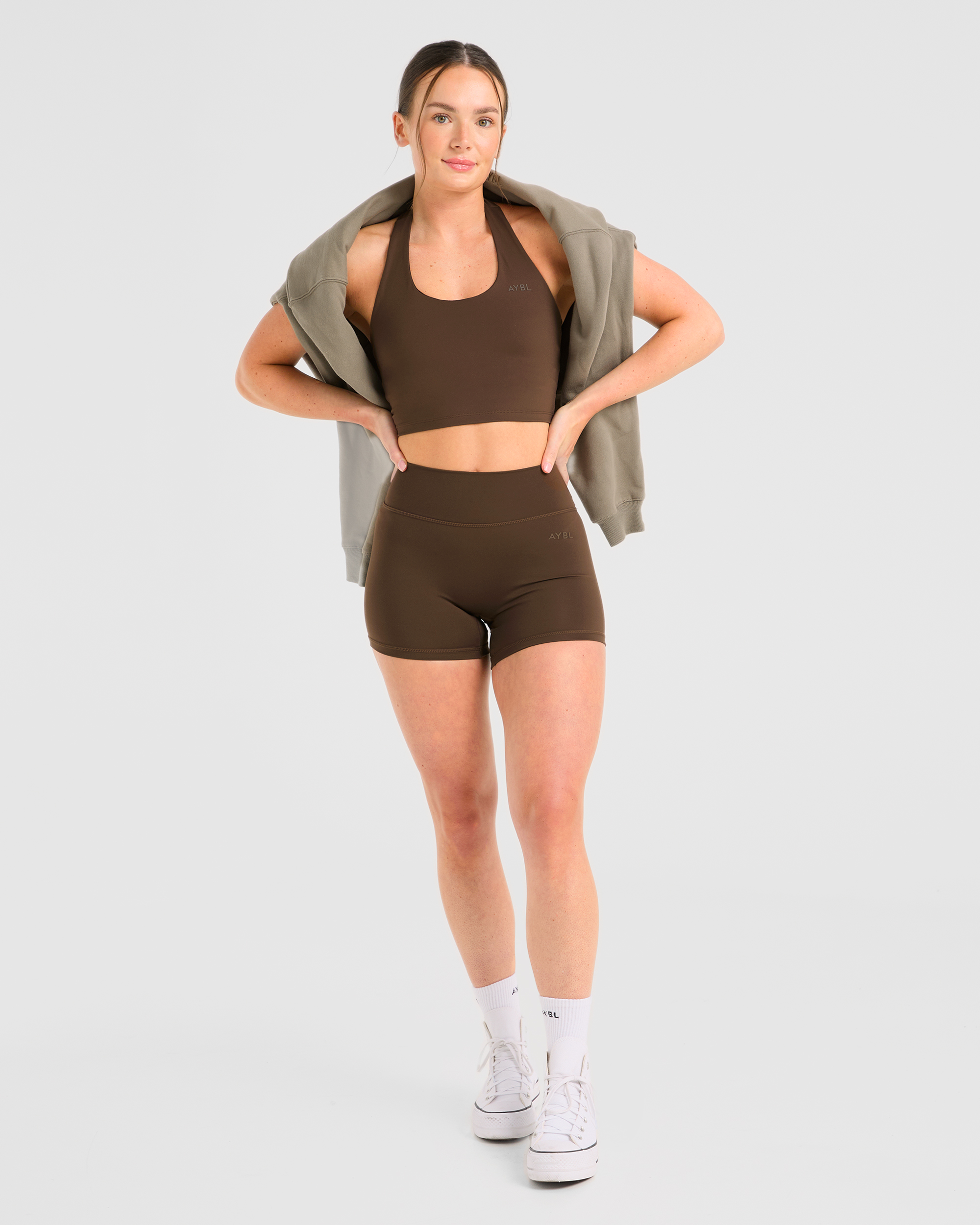 Staple Halterneck Crop Top - Bruin