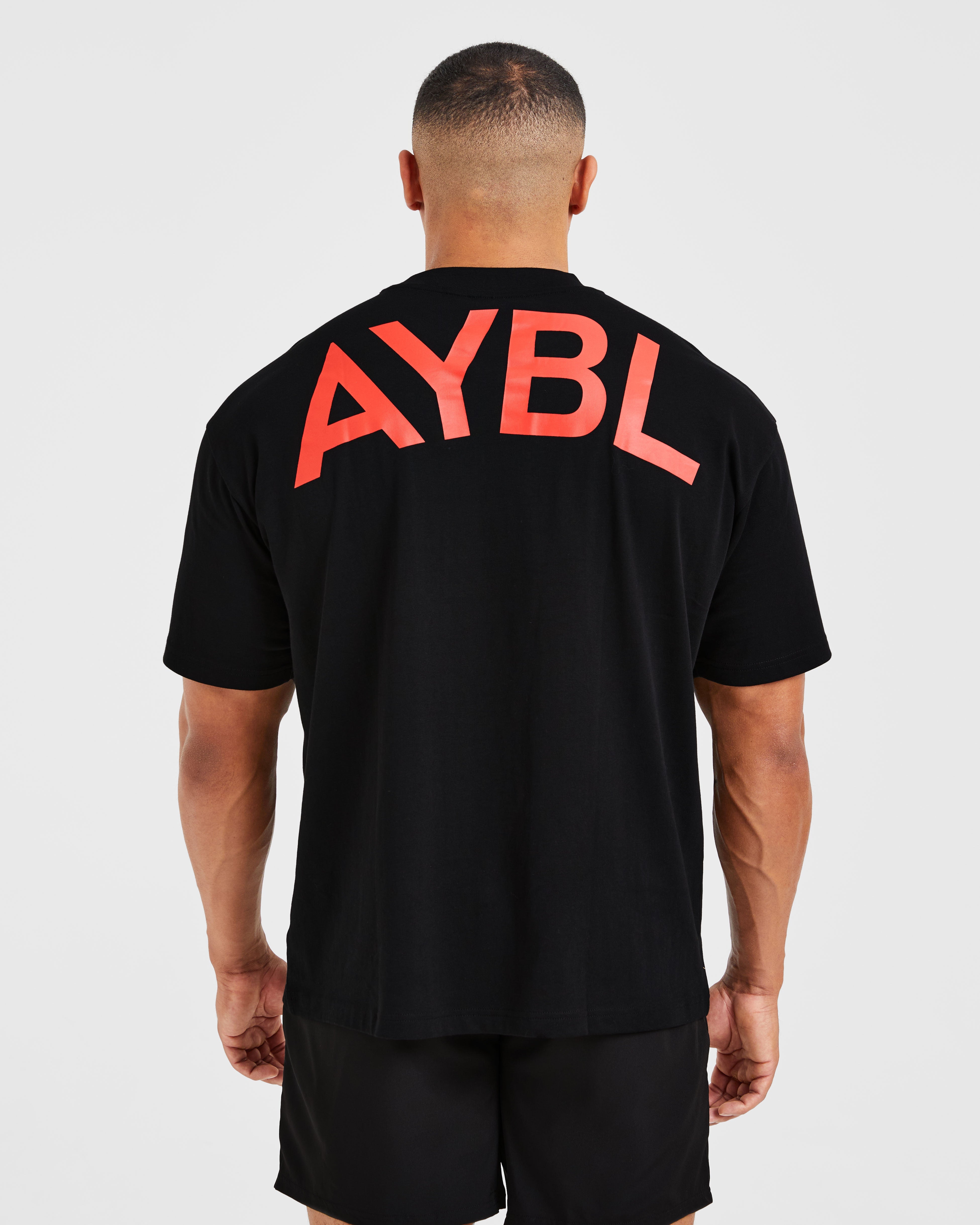 Essential Oversized T Shirt - Zwart/Rood