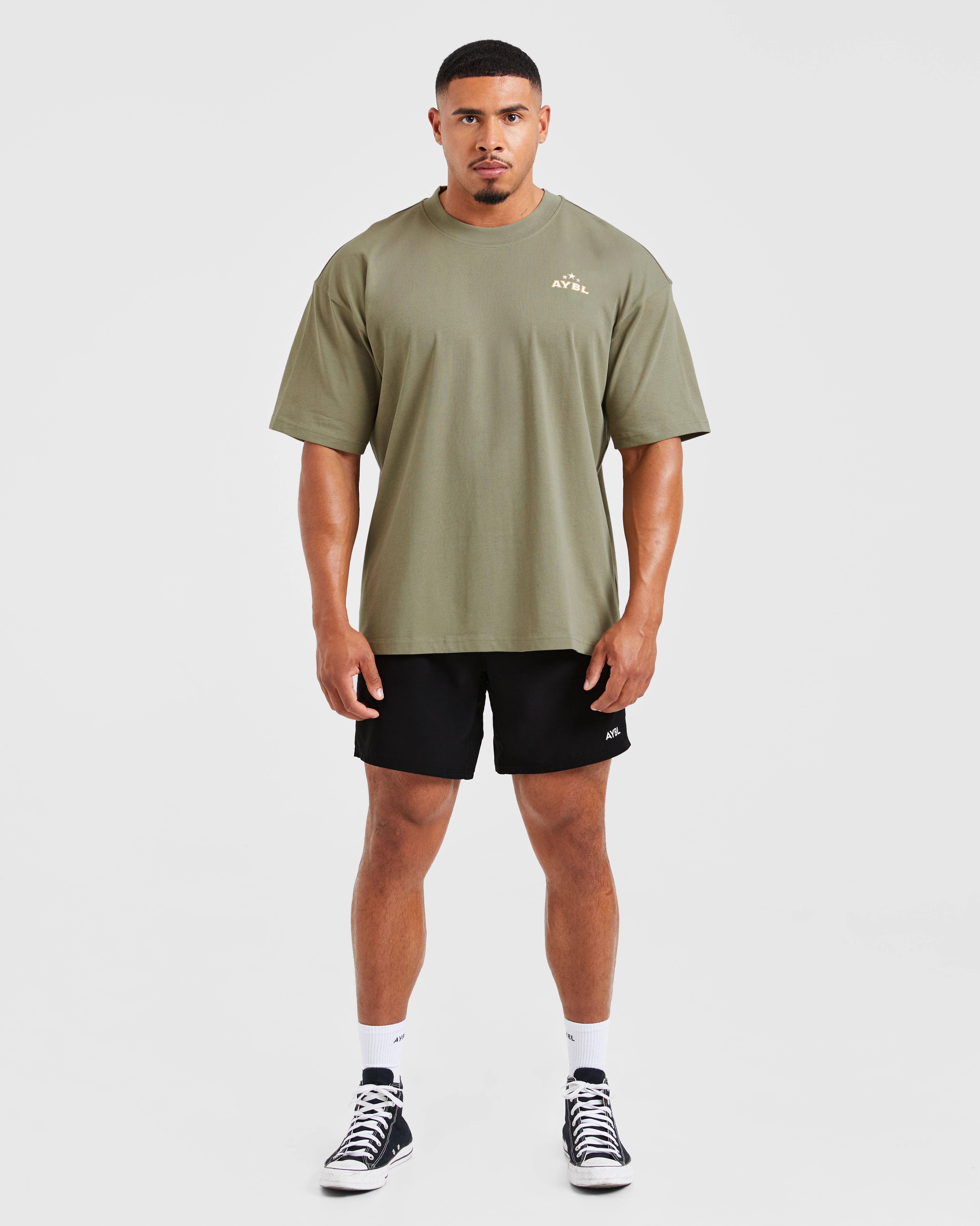 Wesley Vissers X Body Building Essentials Oversized T Shirt - Desert Groen