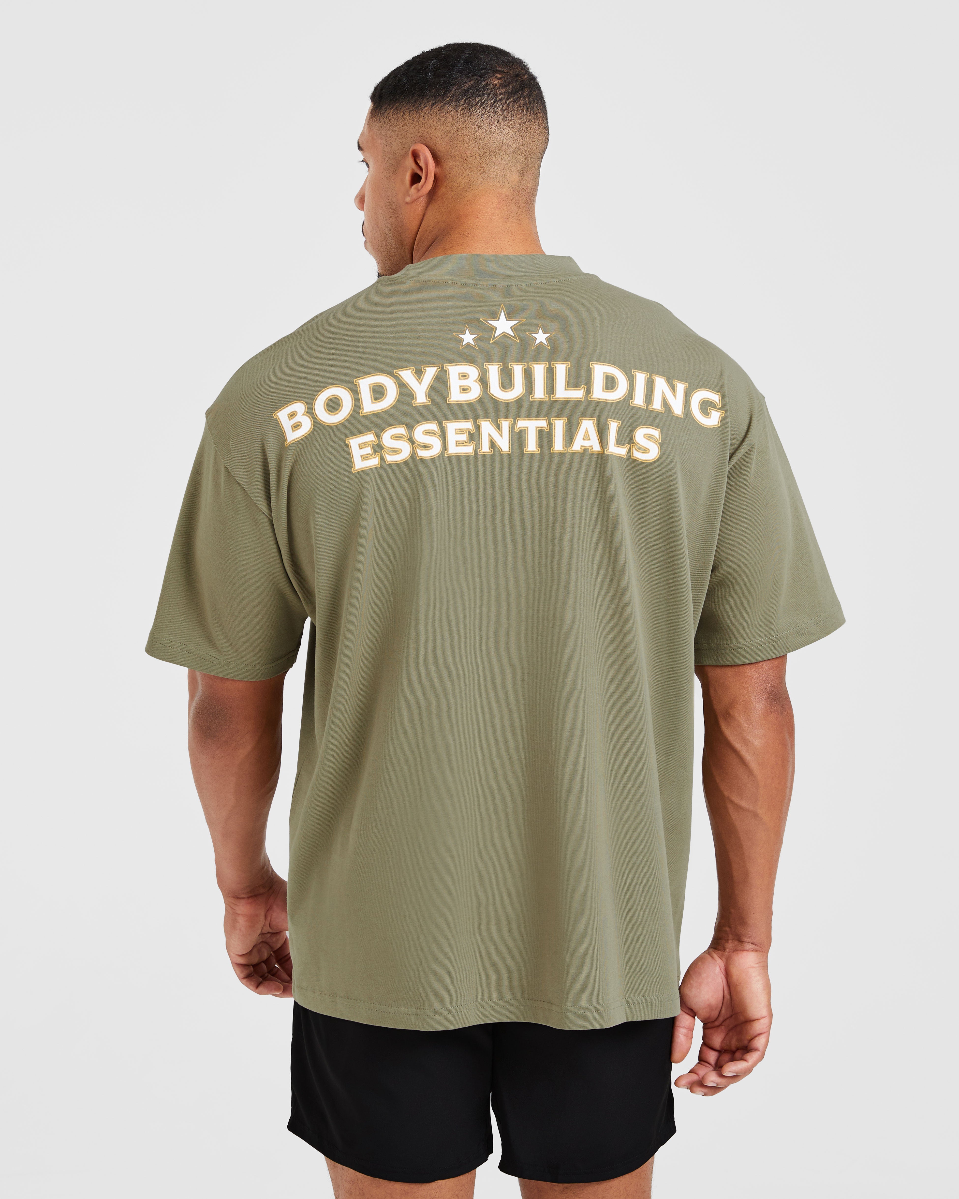 Wesley Vissers X Body Building Essentials Oversized T Shirt - Desert Groen