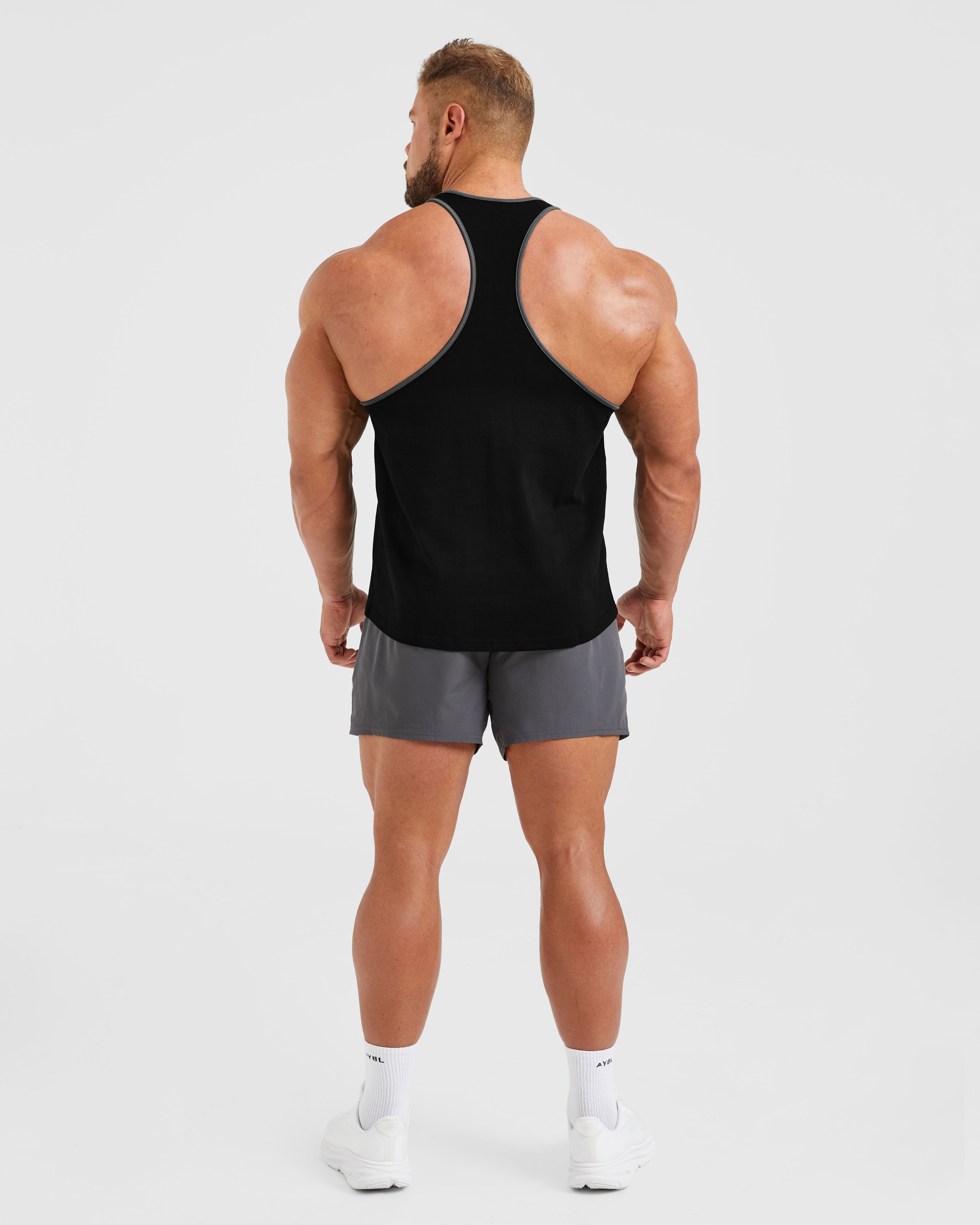 Wesley Vissers X Classic Bodybuilding Stringer - Zwart/Charcoal