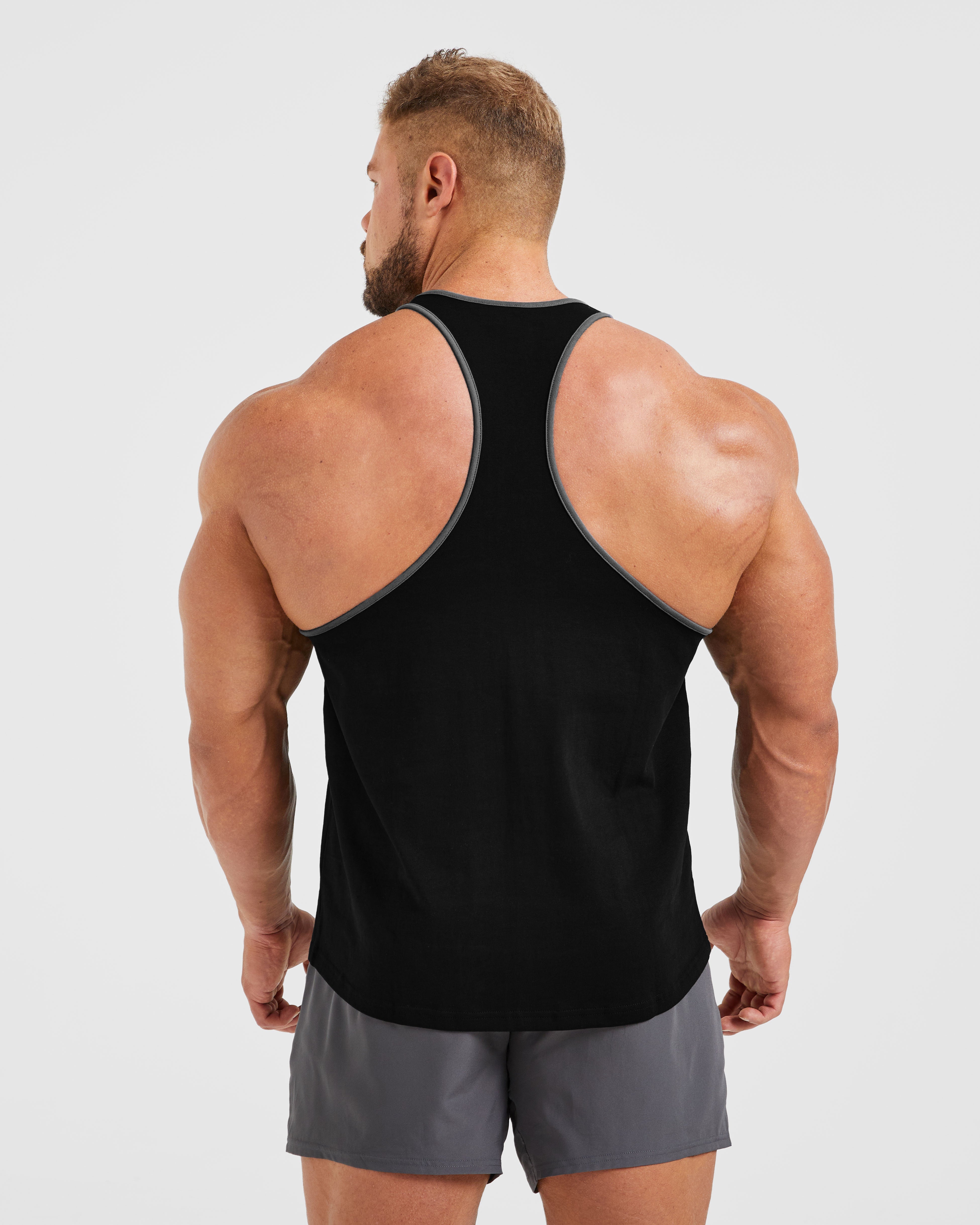 Wesley Vissers X Classic Bodybuilding Stringer - Zwart/Charcoal