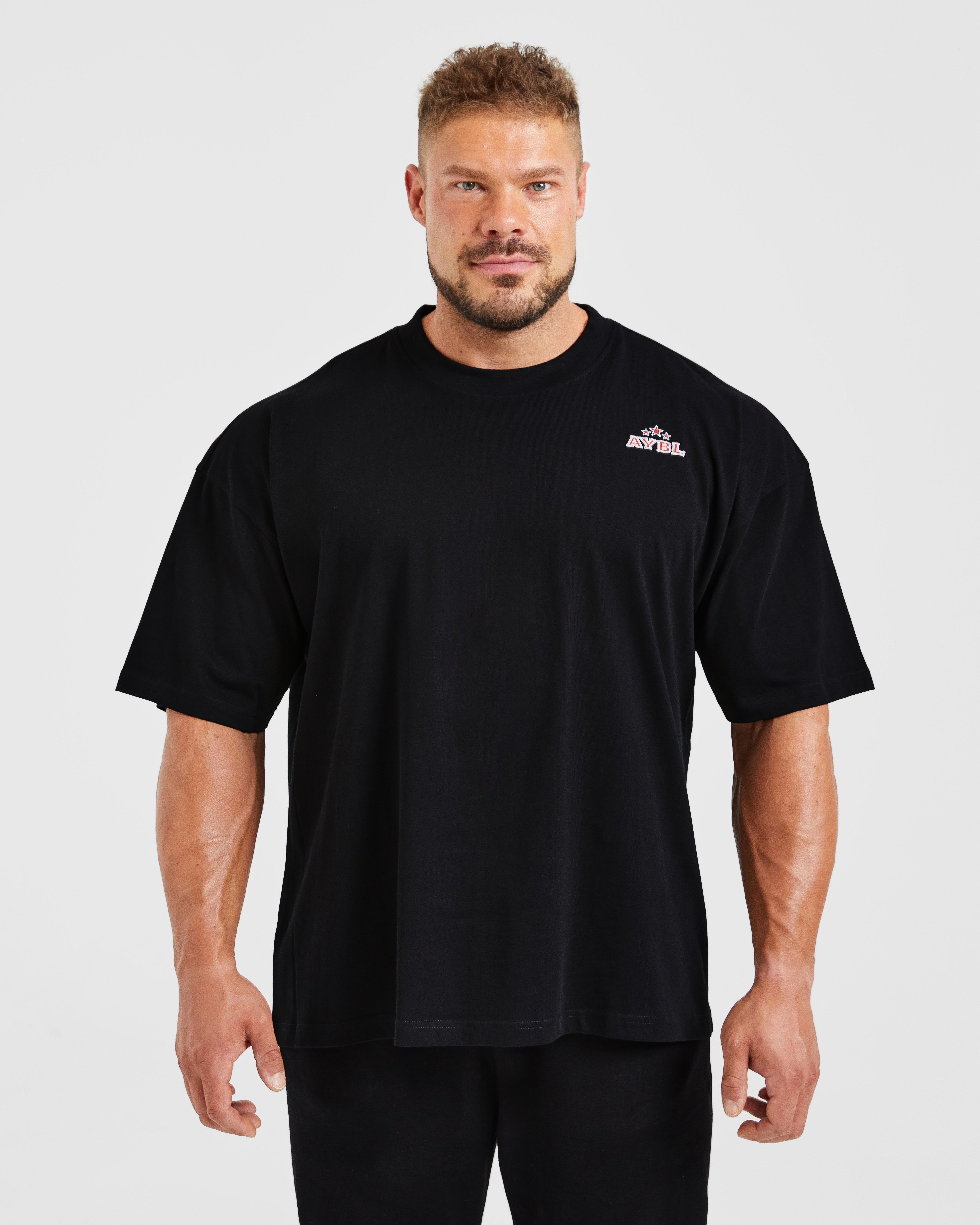 Wesley Vissers X Body Building Essentials Oversized T Shirt - Zwart/Rood