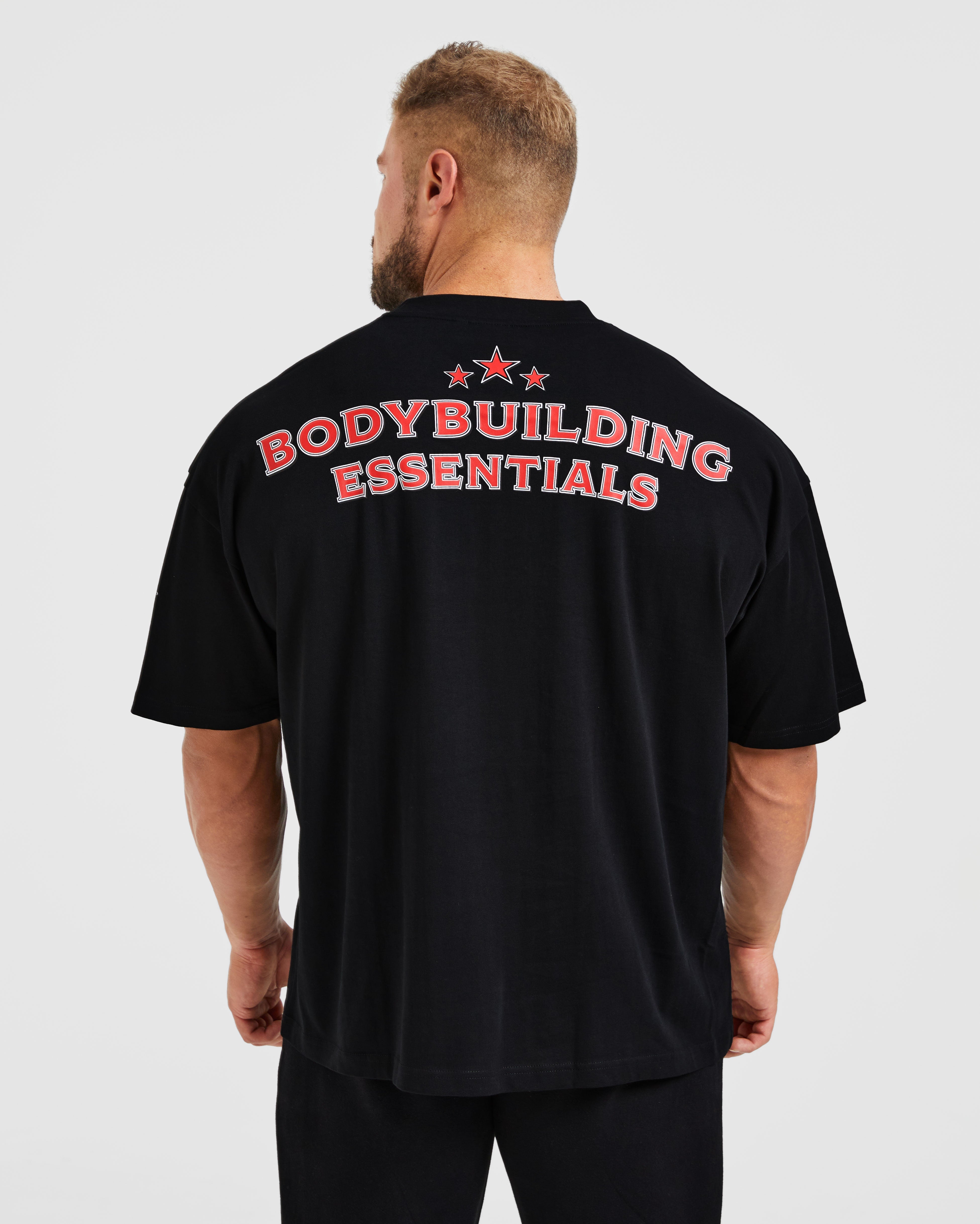 Wesley Vissers X Body Building Essentials Oversized T Shirt - Zwart/Rood