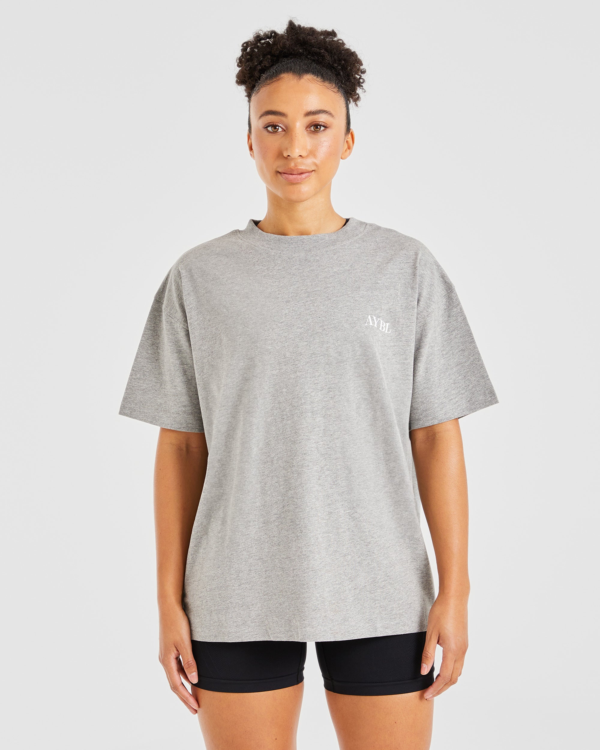 Be Good To Yourself Oversized T Shirt - Heather Grijs/Wit