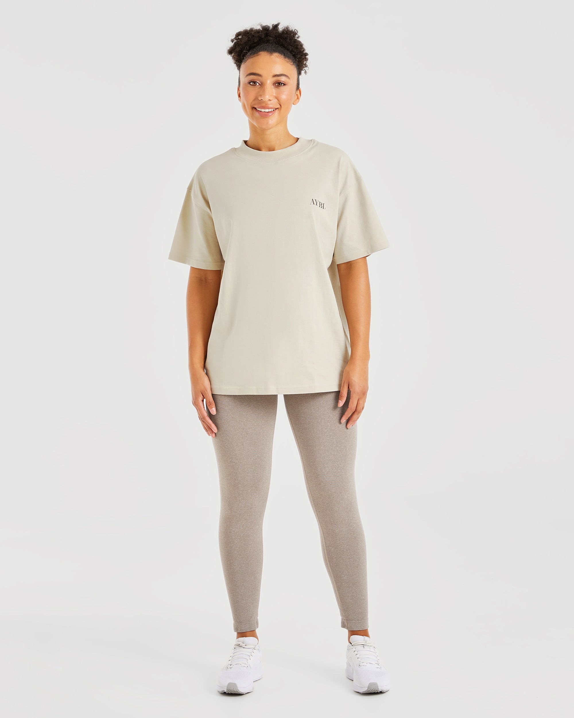 Be Good To Yourself Oversized T Shirt - Beige/Bruin