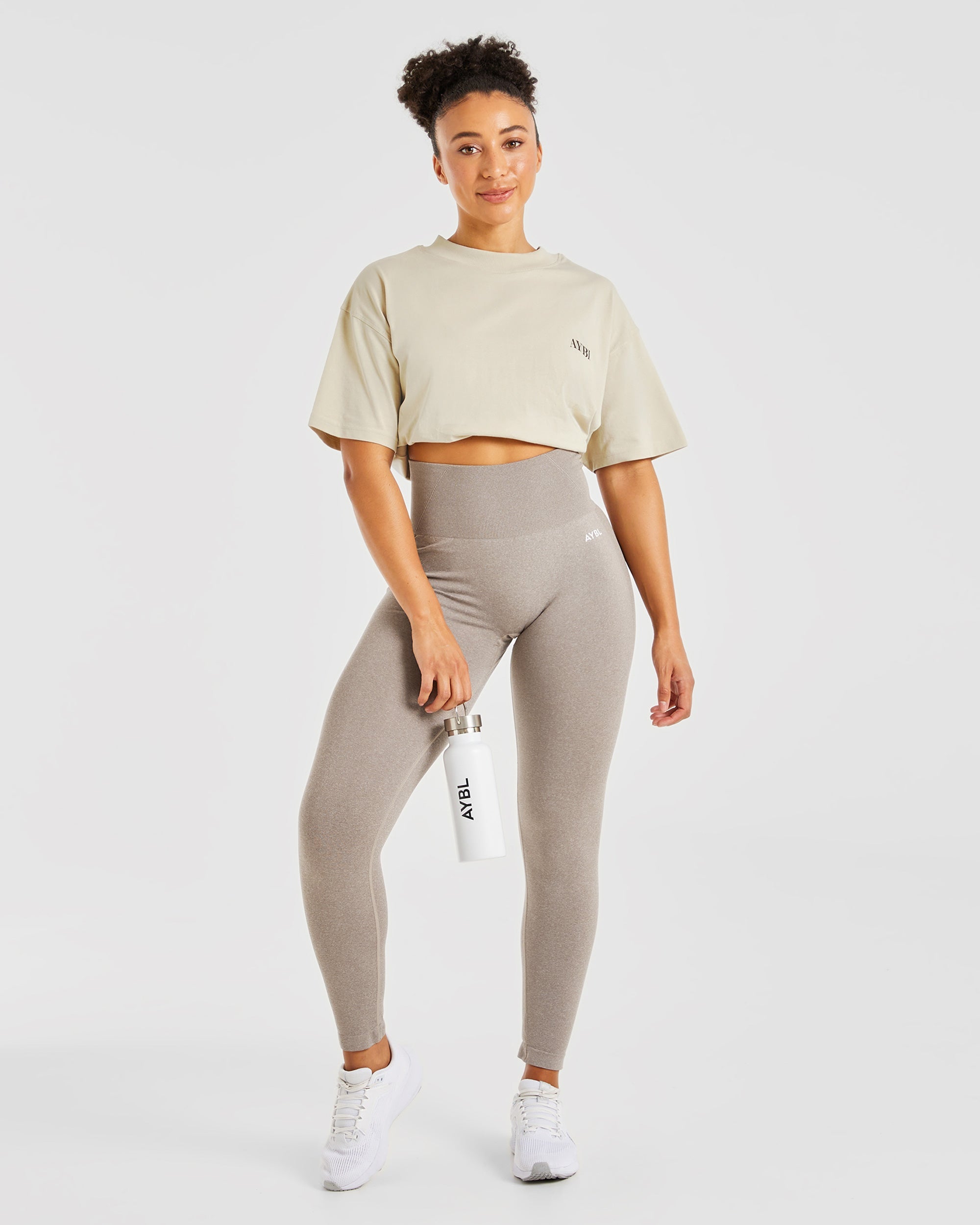 Be Good To Yourself Oversized T Shirt - Beige/Bruin