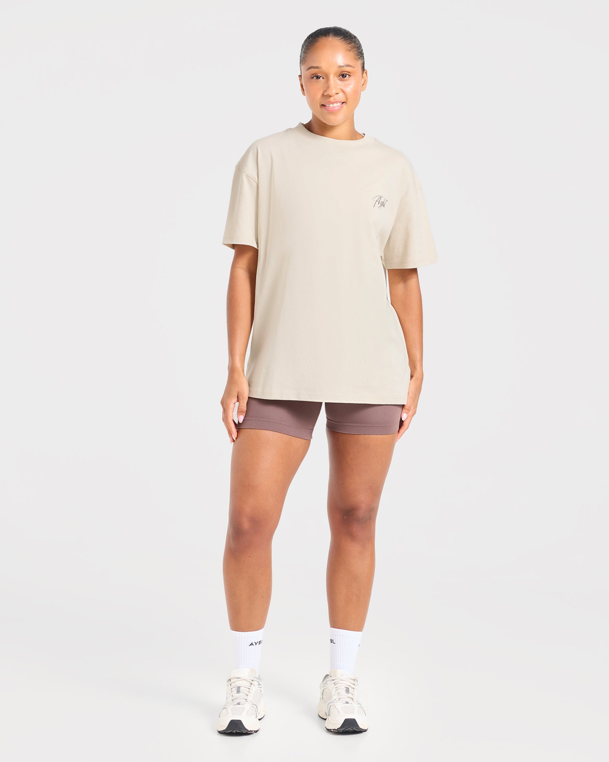 Lift Graphic 2.0 Oversized T Shirt - Beige