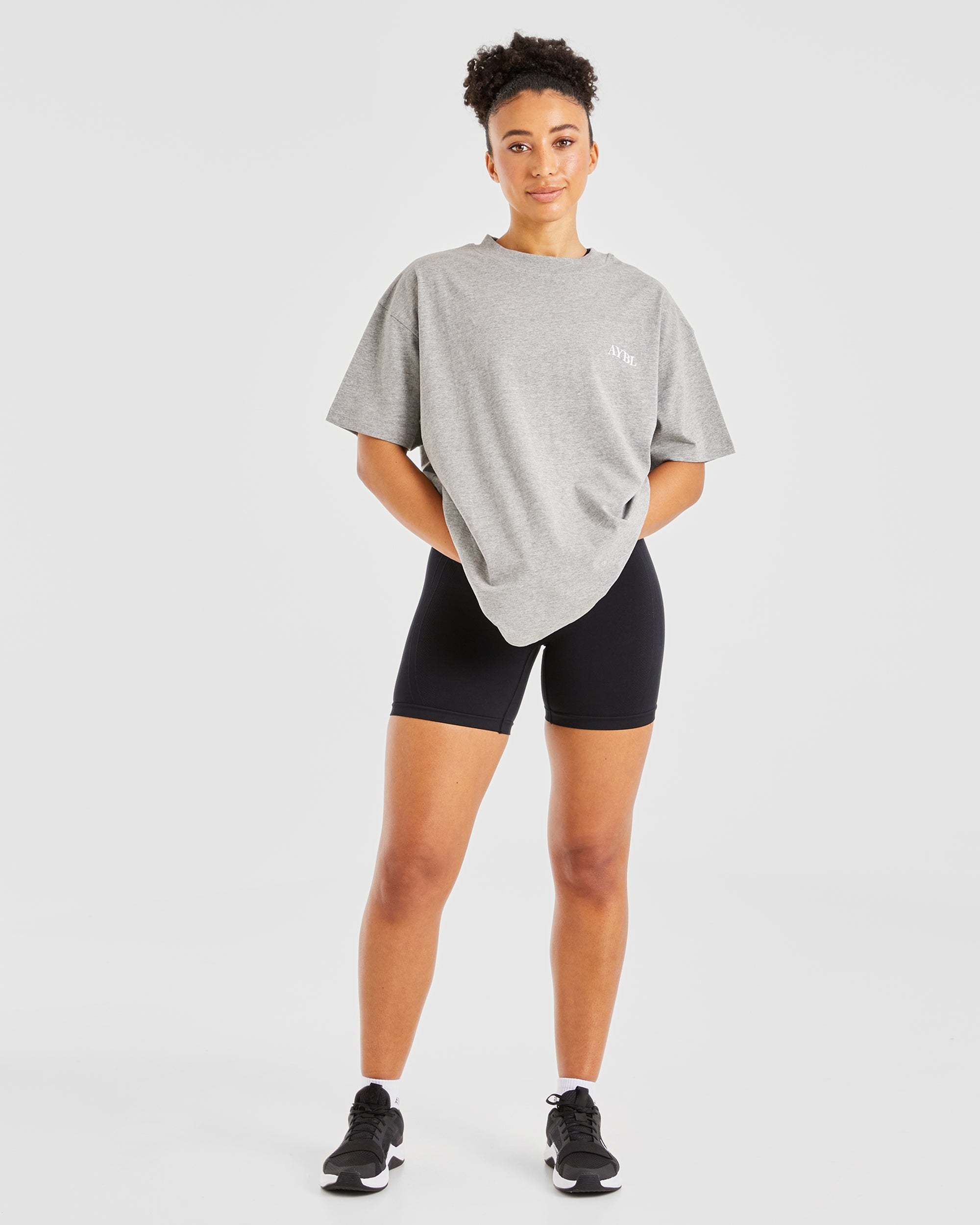 Be Good To Yourself Oversized T Shirt - Heather Grijs/Wit