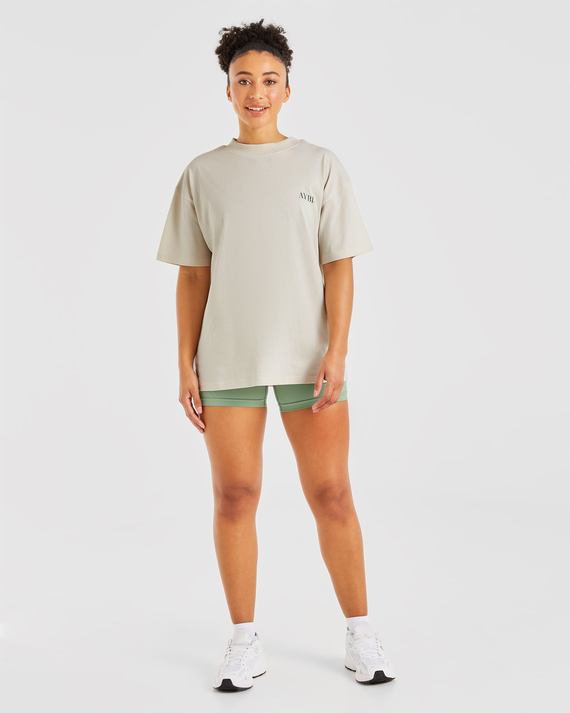 Be Good To Yourself Oversized T Shirt - Off Wit/Groen