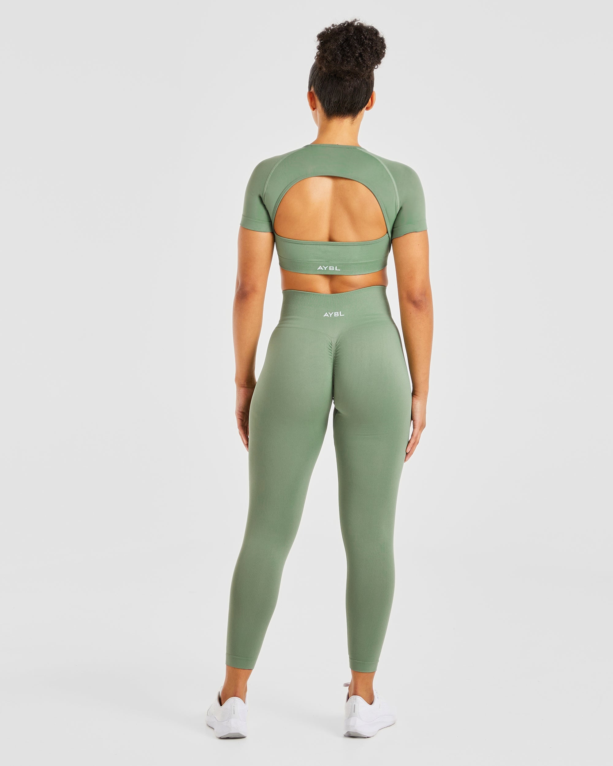 Power Seamless Crop Top - Olive