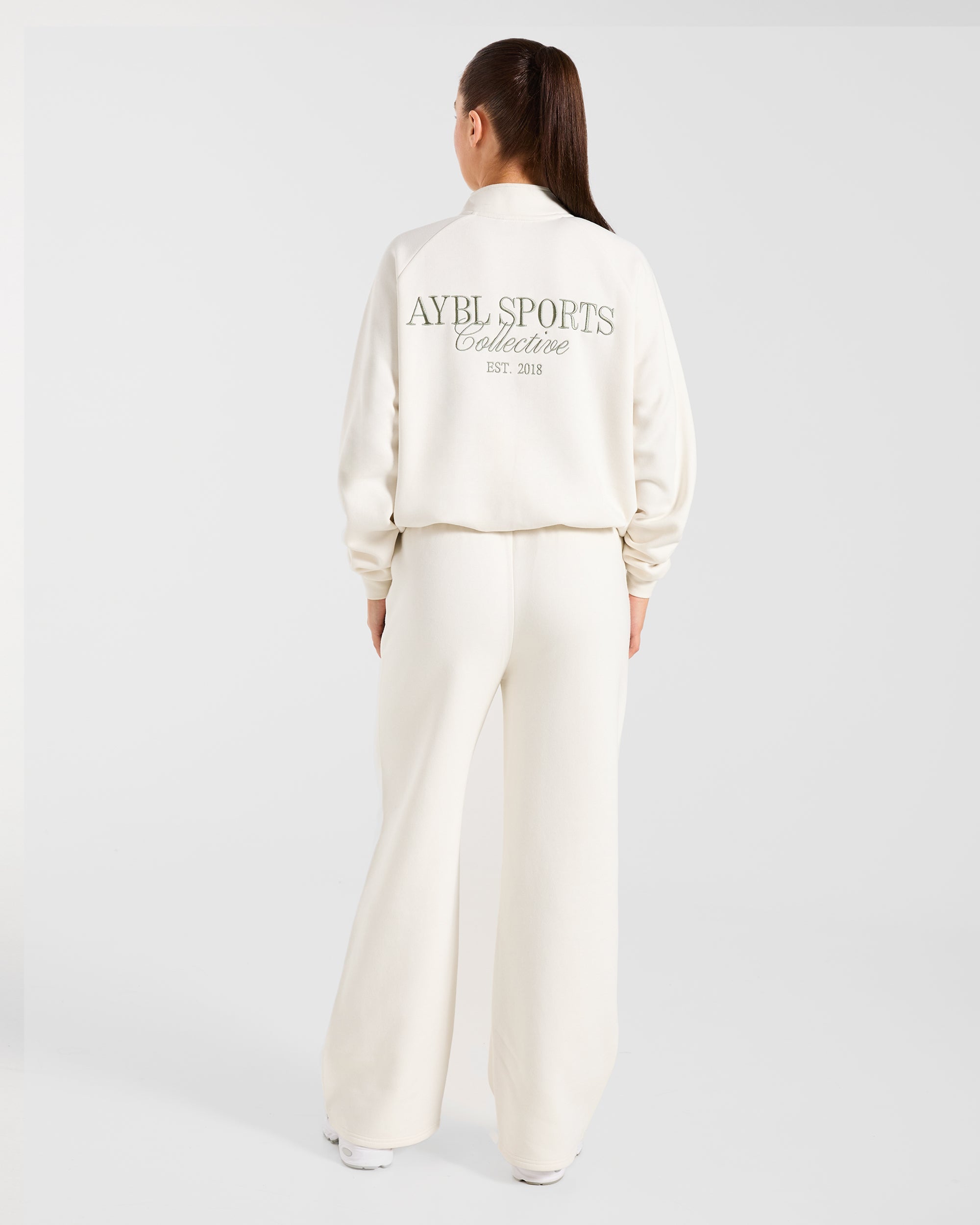 Sports Collective Oversized 1/4 Zip Pullover - Off Wit/Groen