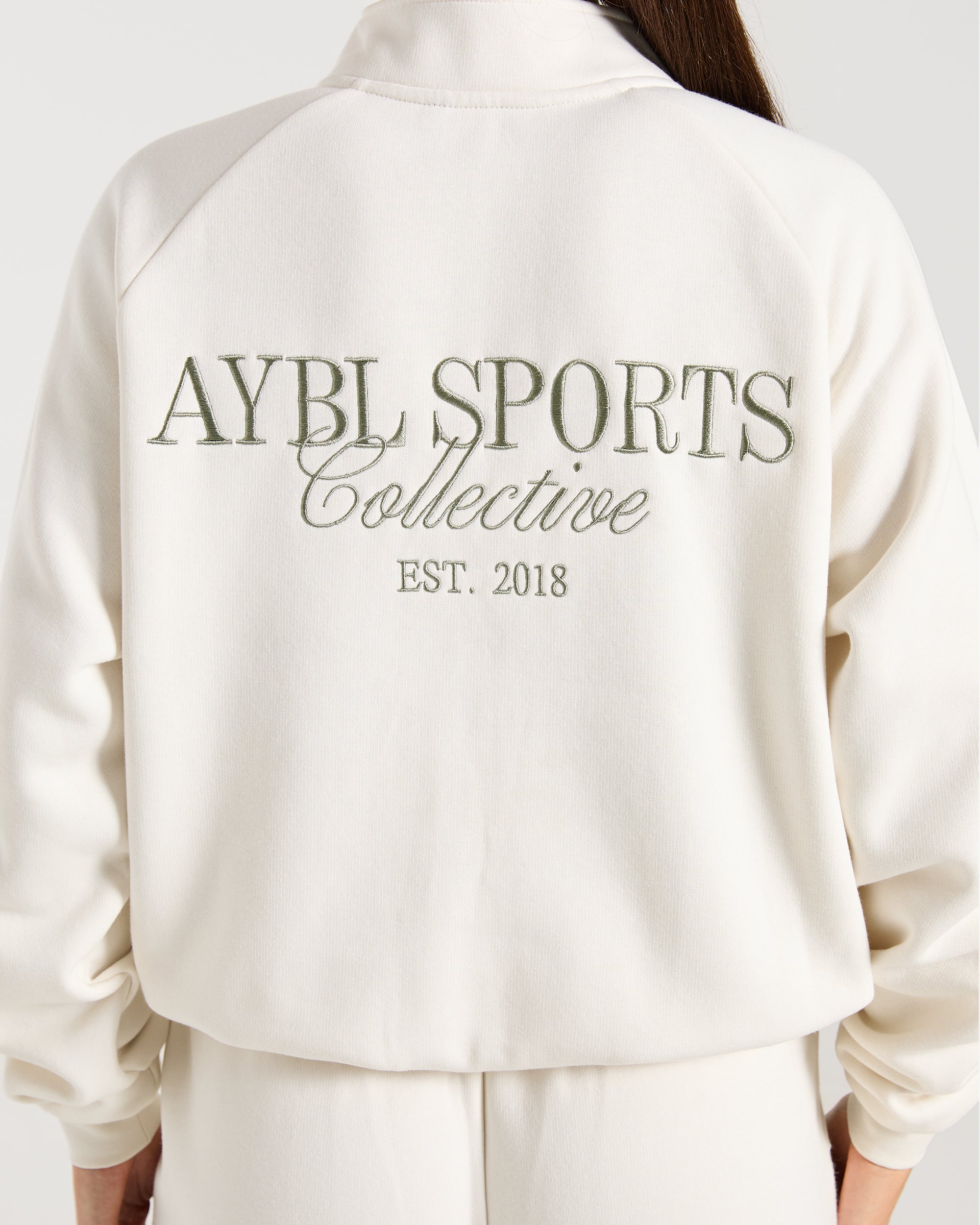 Sports Collective Oversized 1/4 Zip Pullover - Off Wit/Groen
