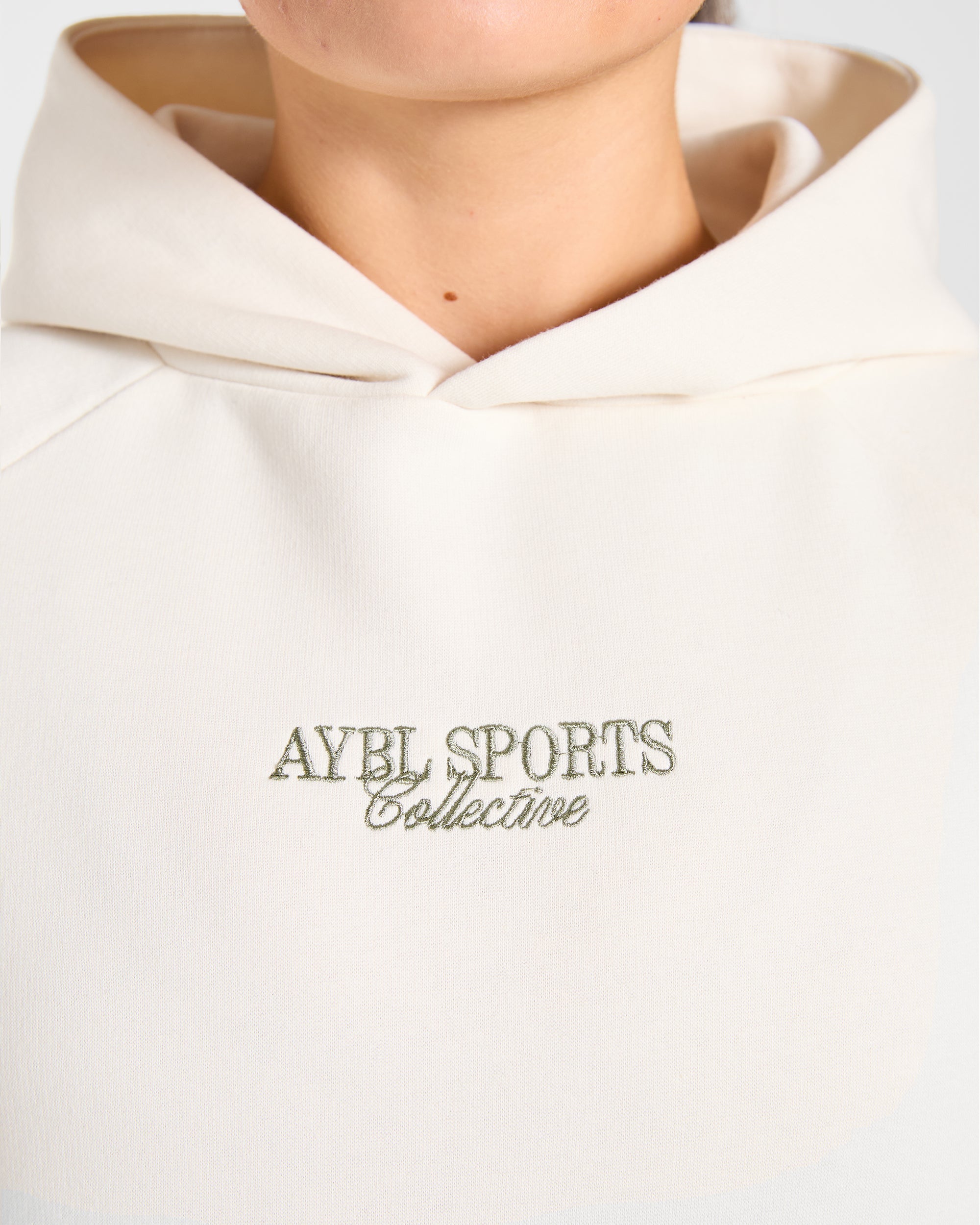 Sports Collective Oversized Hoodie - Off Wit/Groen