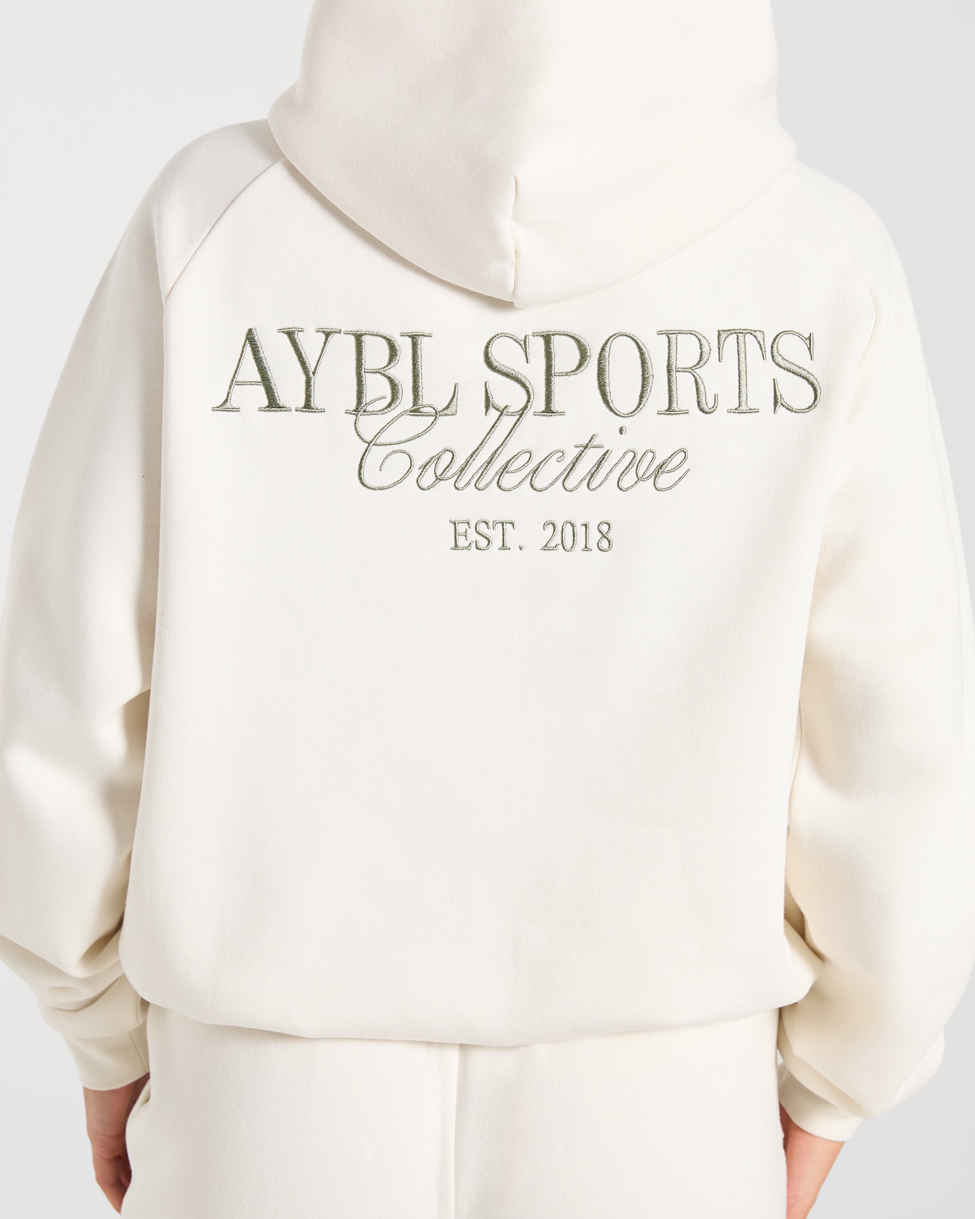 Sports Collective Oversized Hoodie - Off Wit/Groen