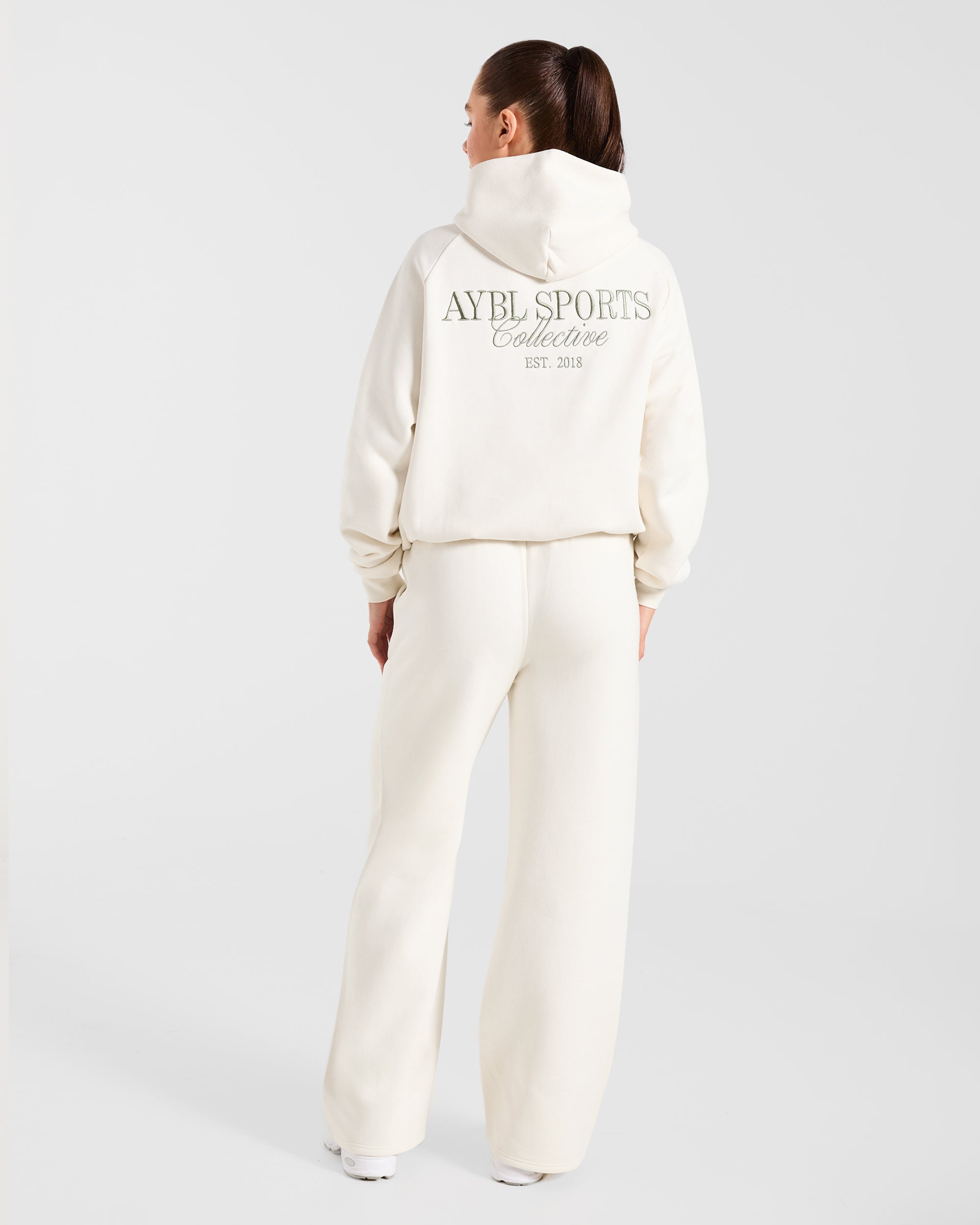 Sports Collective Oversized Hoodie - Off Wit/Groen