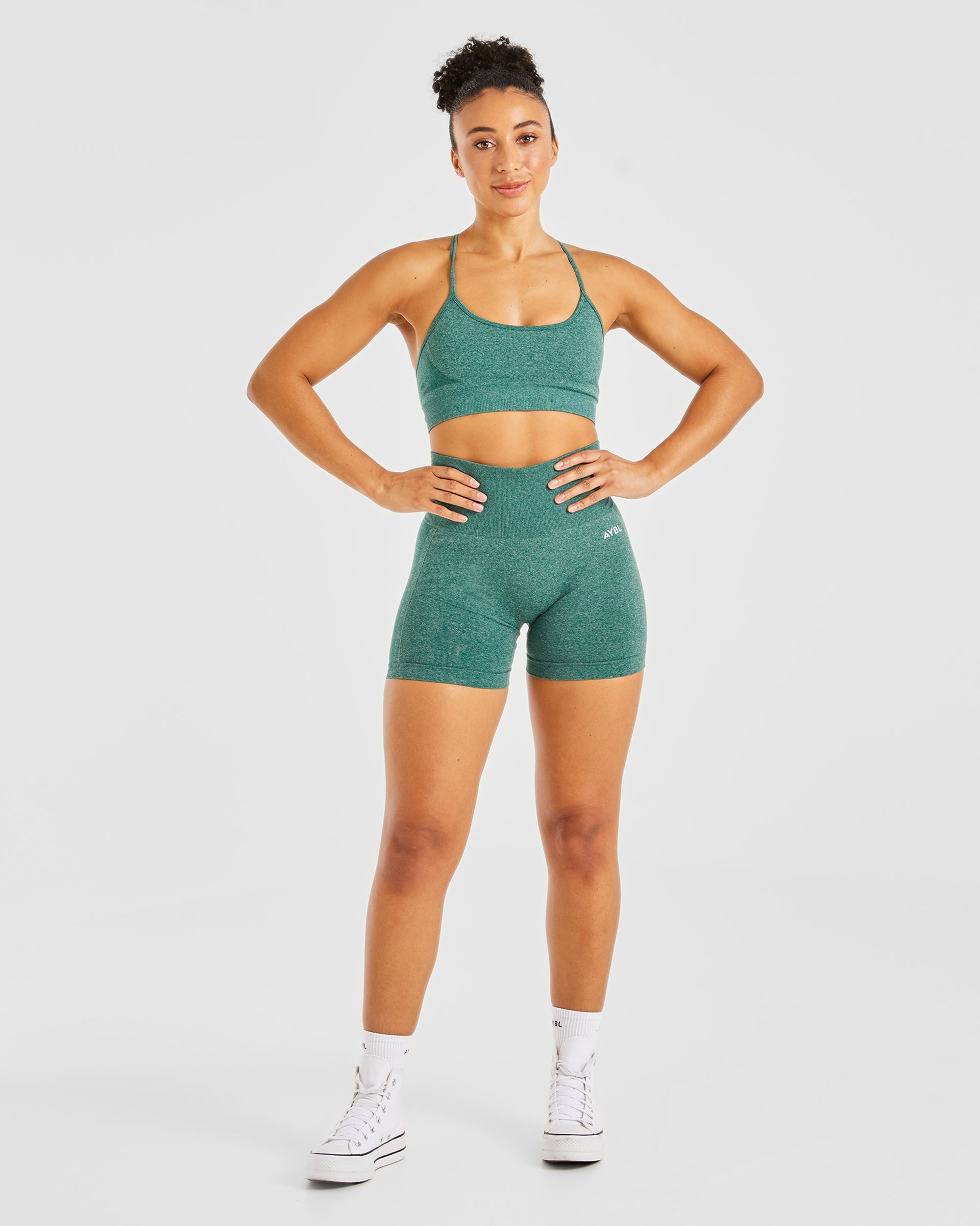 Empower Seamless Shorts - Forest Groen Marl