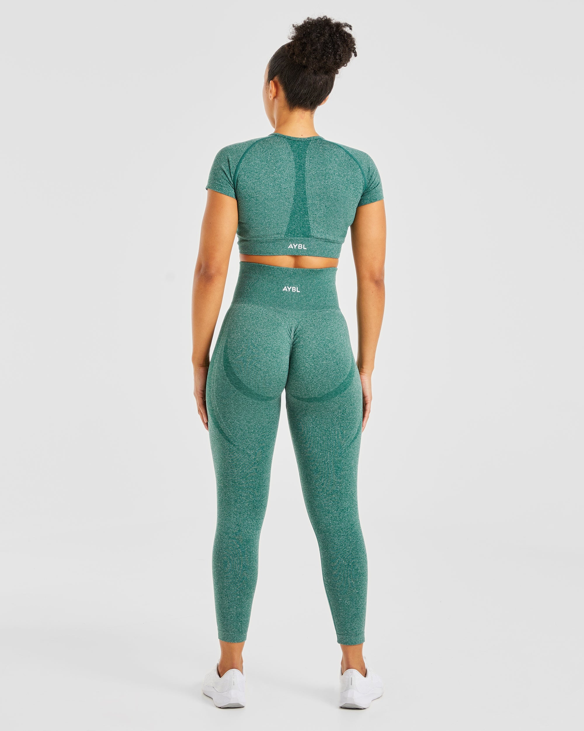 Empower Seamless Crop Top - Forest Groen Marl