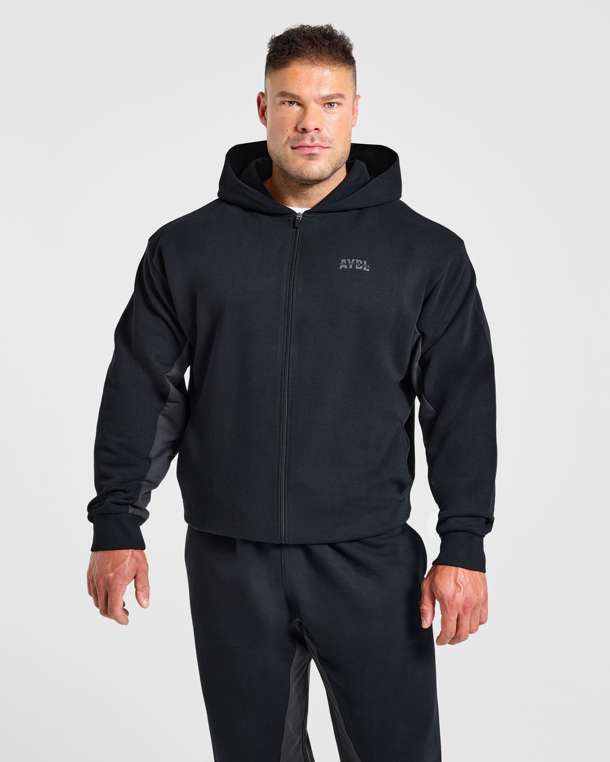 Wesley Vissers x Oversized Zip Up Hoodie - Zwart