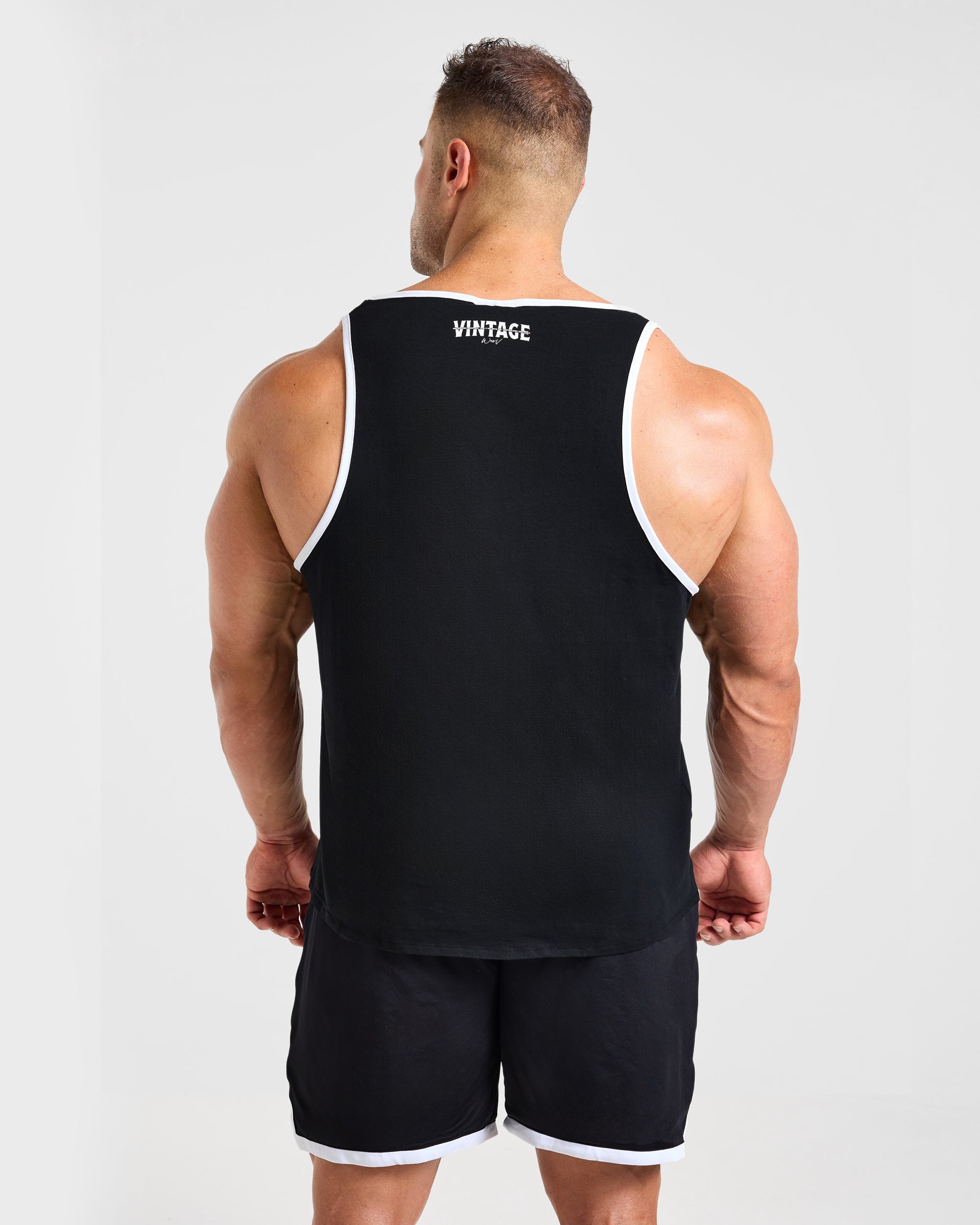Wesley Vissers x Contrast Tank - Zwart