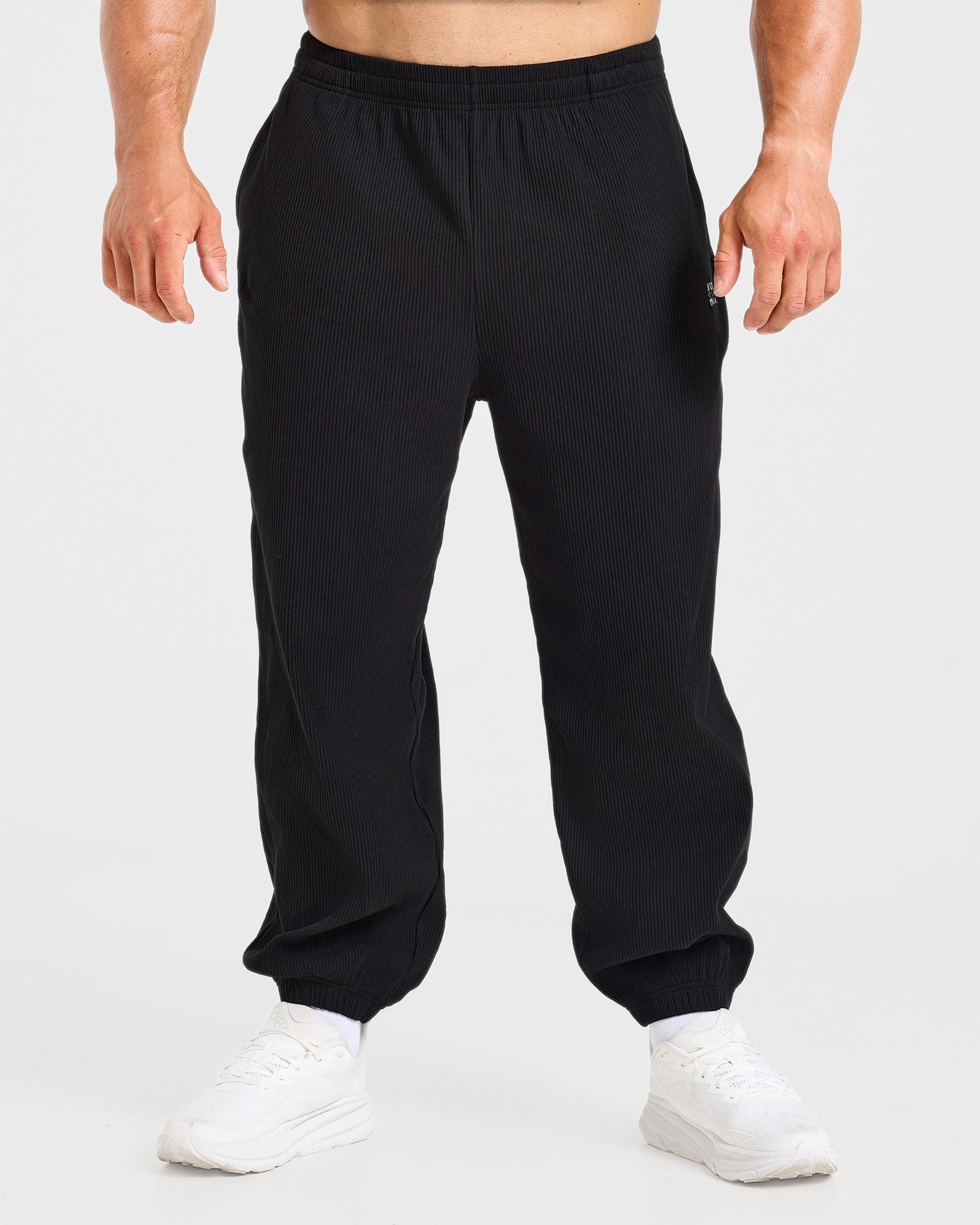 Wesley Vissers x Oversized Ribbed Joggers - Zwart