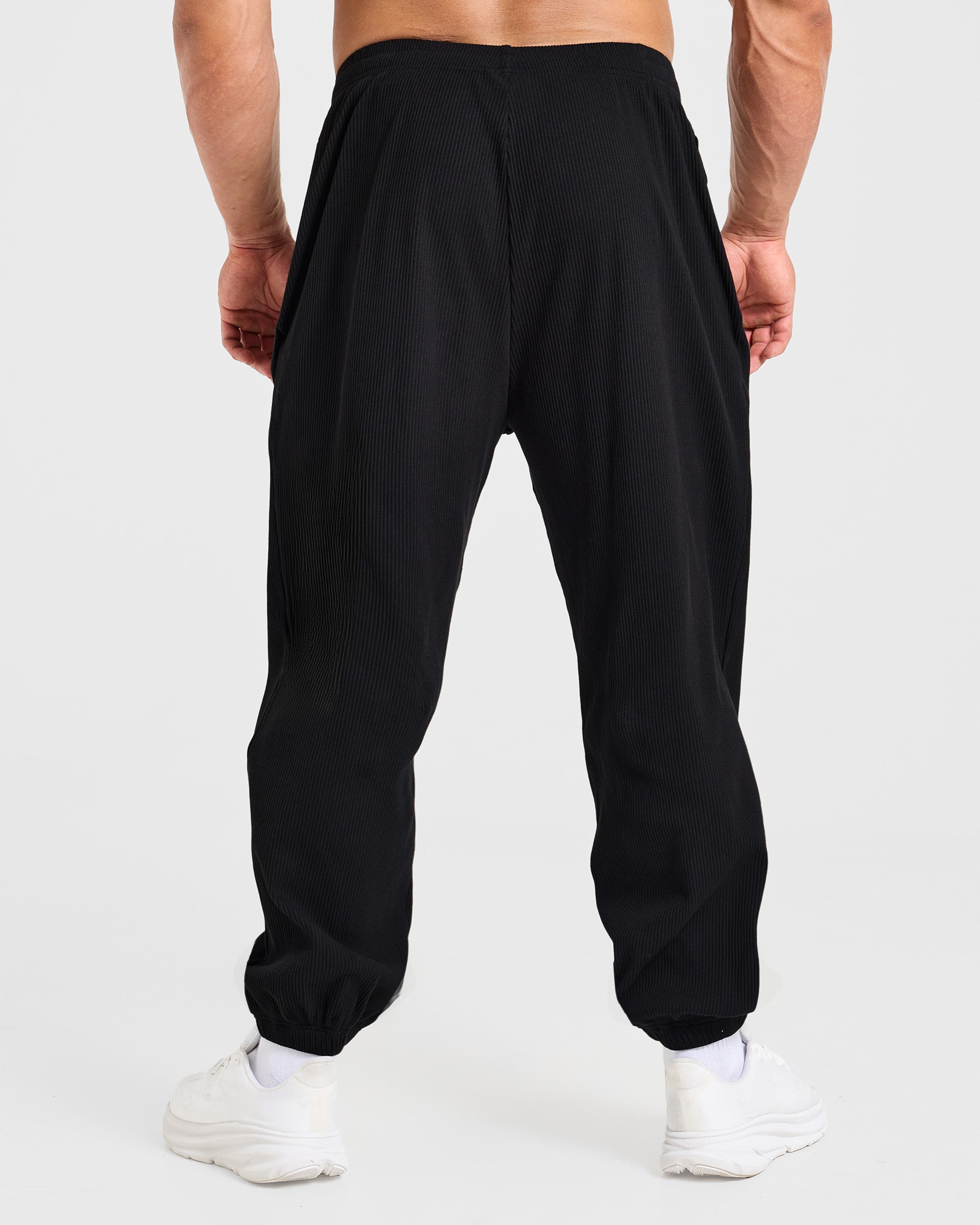 Wesley Vissers x Oversized Ribbed Joggers - Zwart