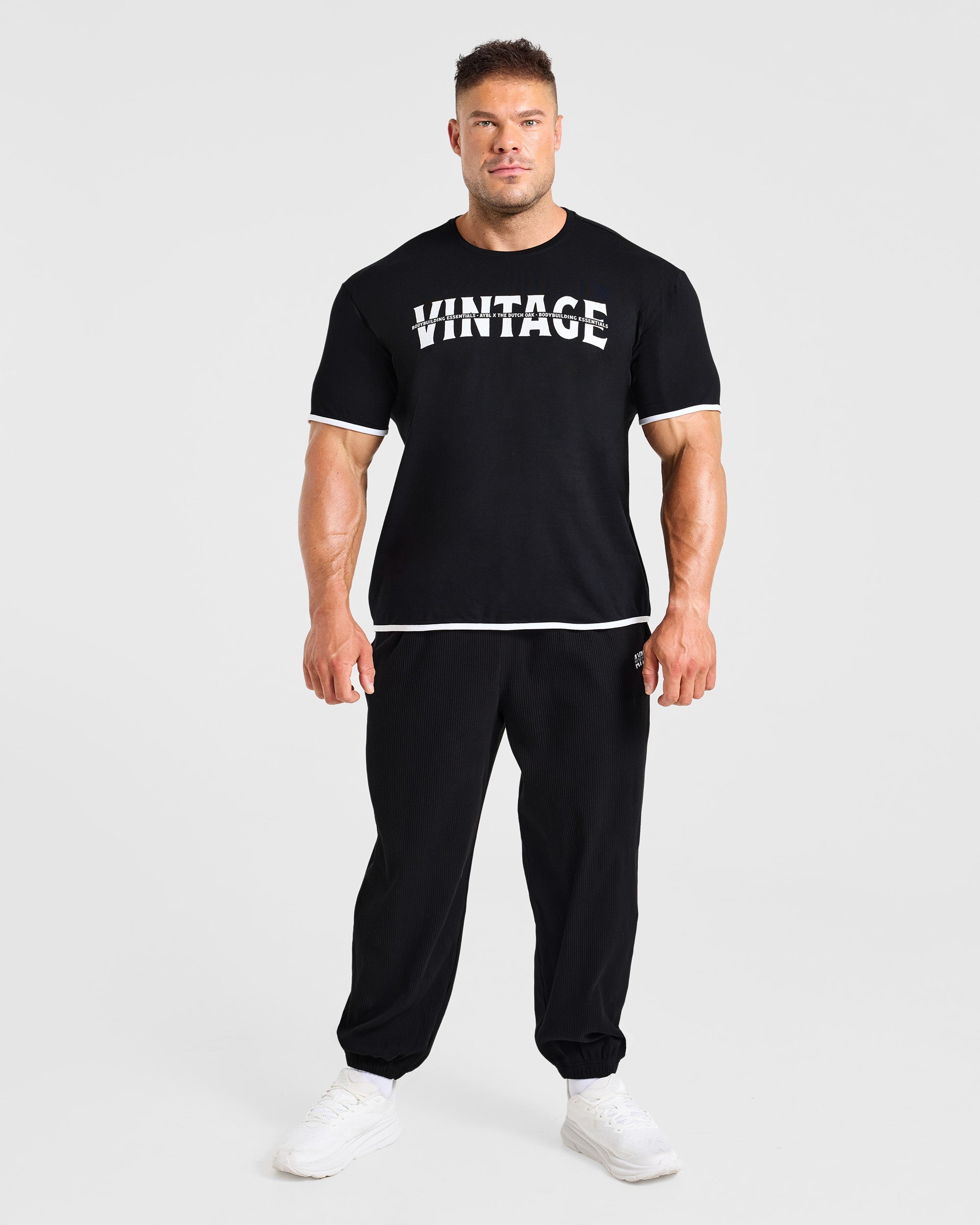 Wesley Vissers x Oversized Ribbed Joggers - Zwart