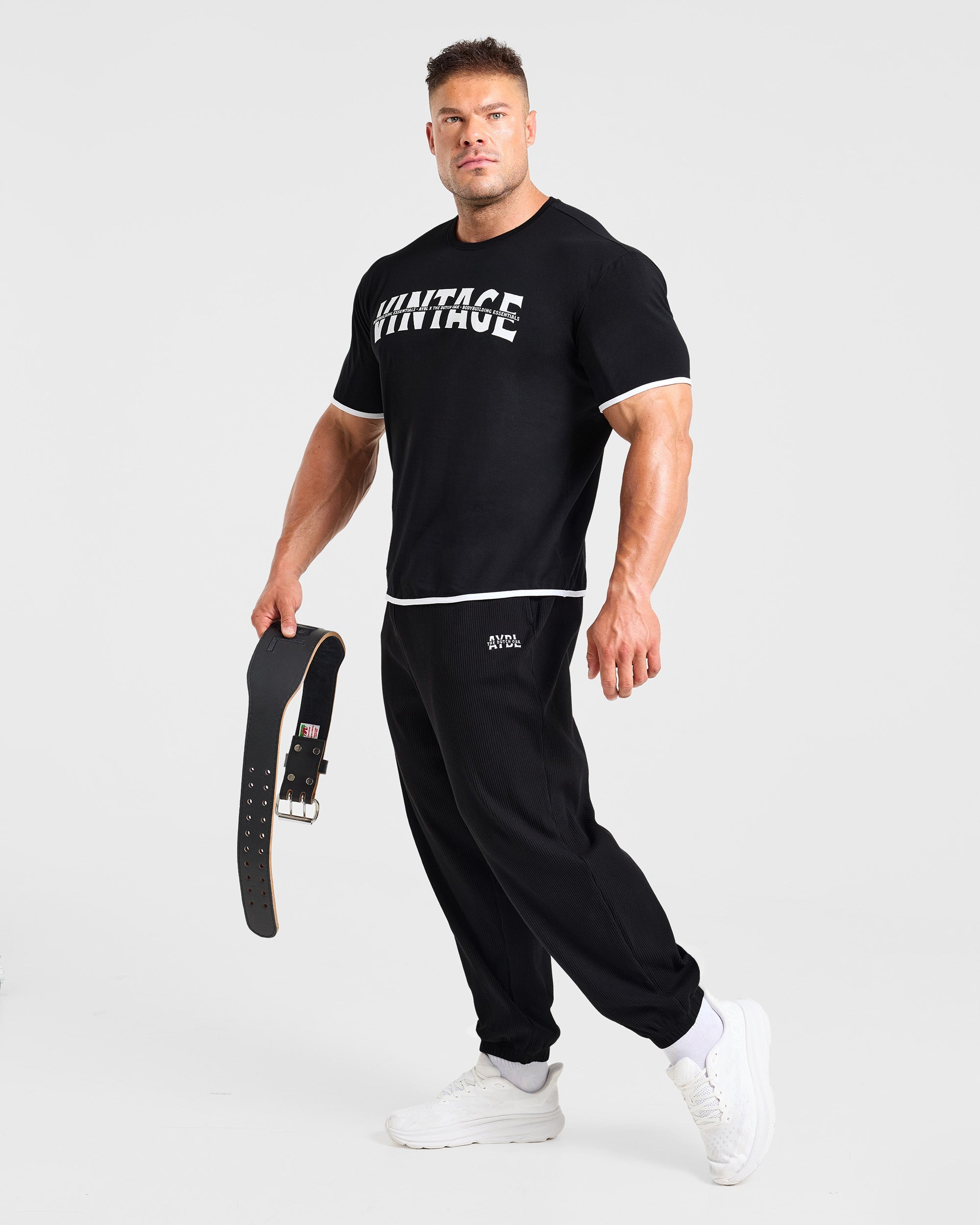 Wesley Vissers x Oversized Ribbed Joggers - Zwart