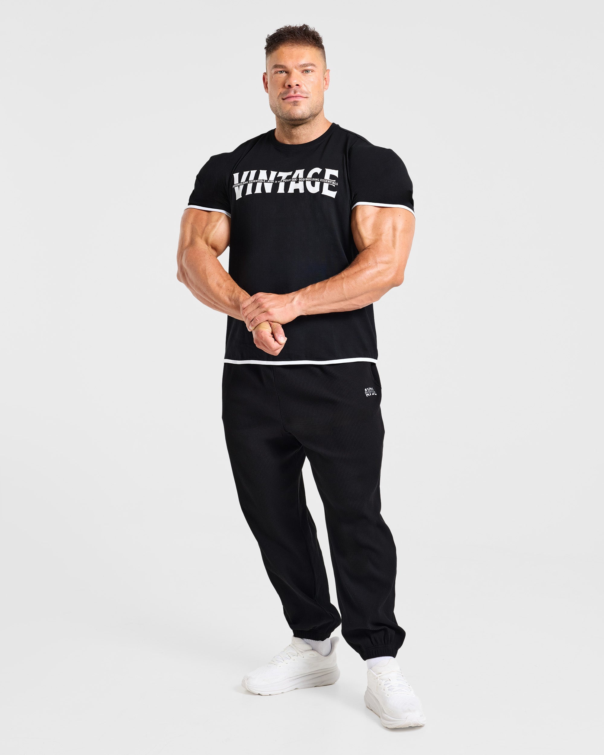 Wesley Vissers x Oversized Ribbed Joggers - Zwart