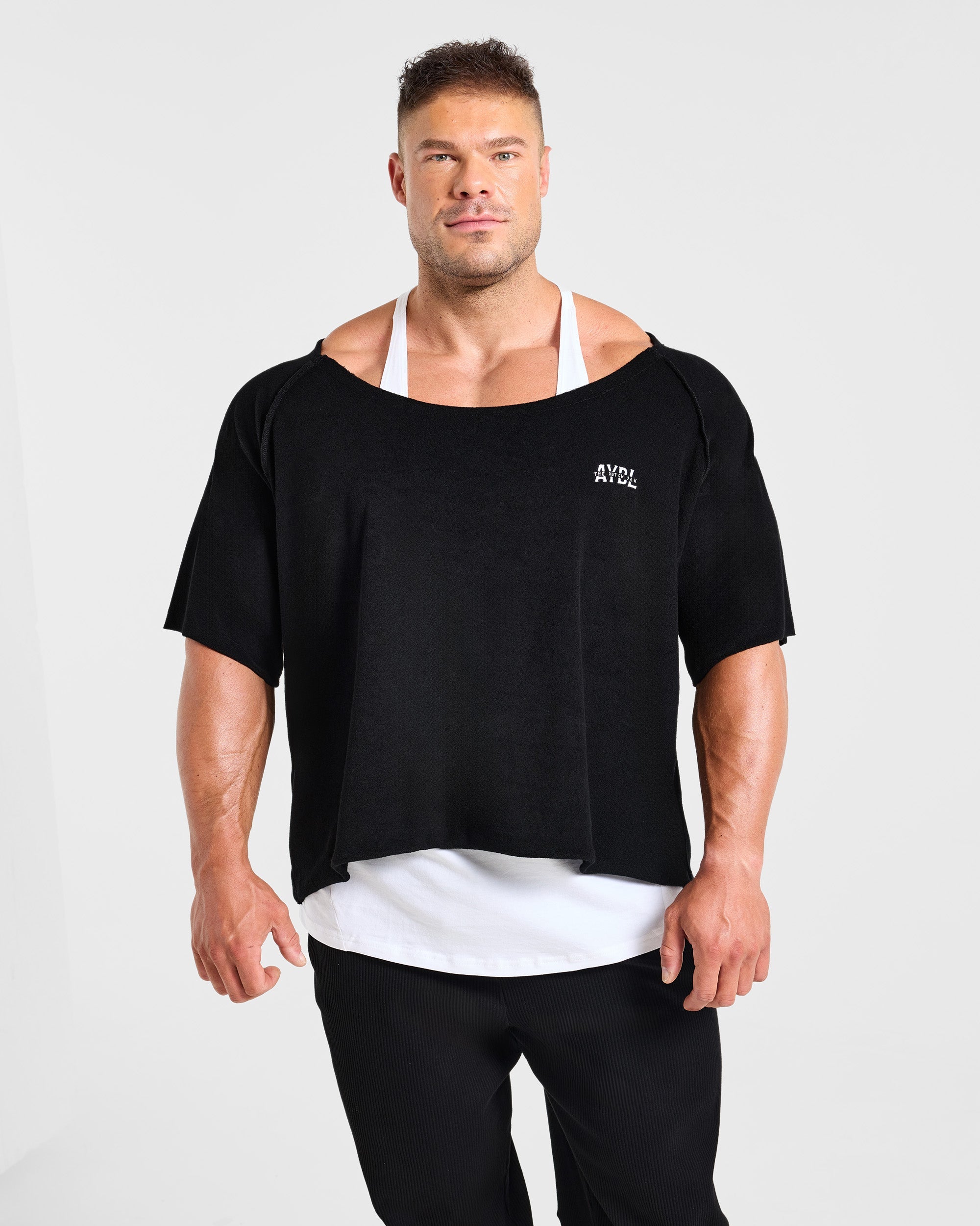 Wesley Vissers x Old School Wide Neck T Shirt - Zwart