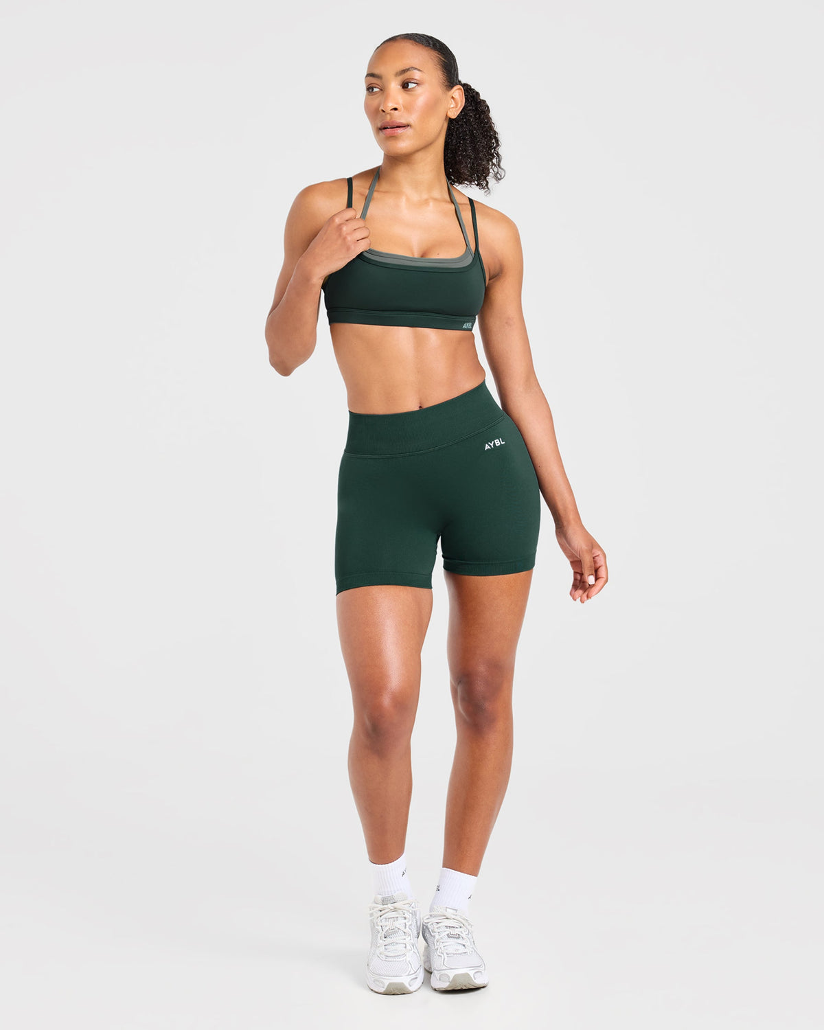 Essential Double Layer Sports Bra - Dark Groen