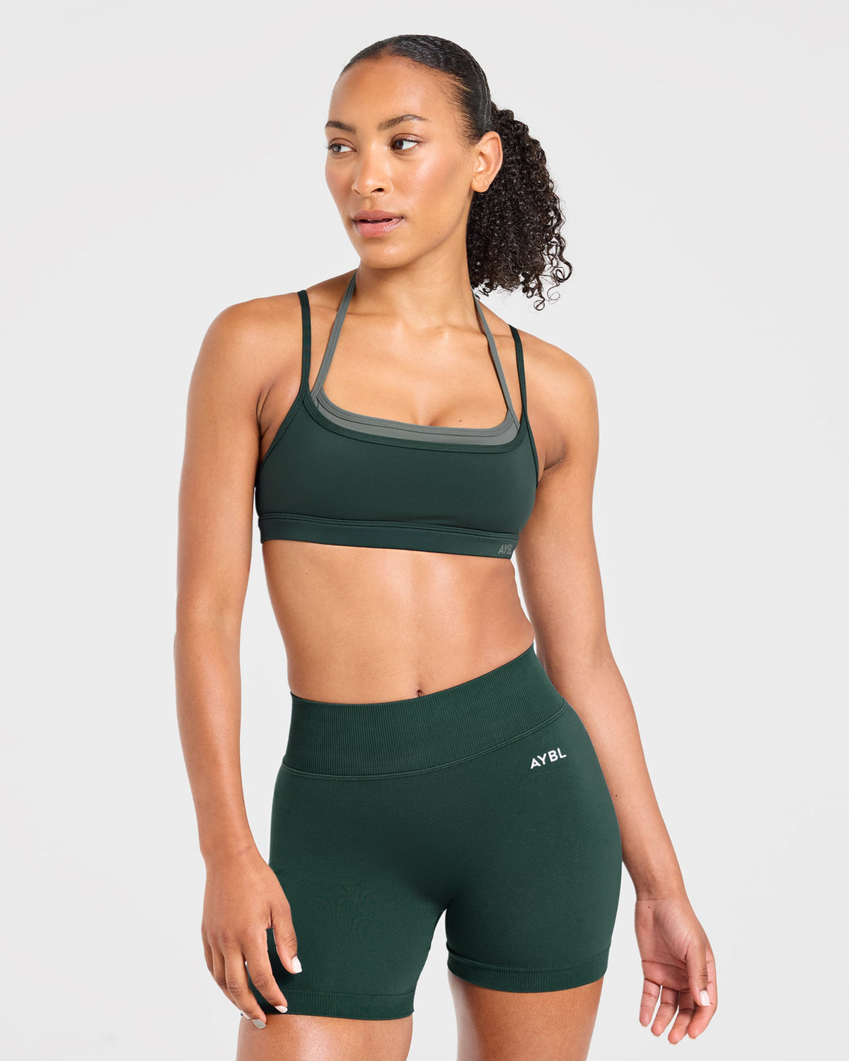 Essential Double Layer Sports Bra - Dark Groen