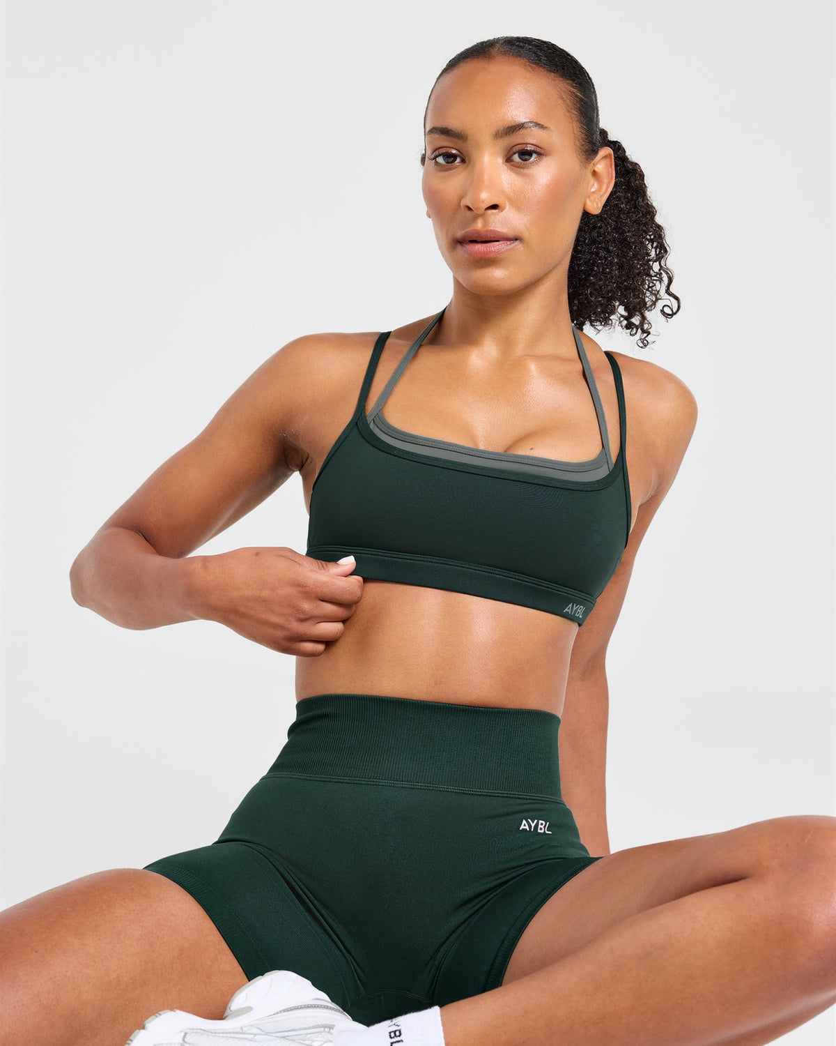 Essential Double Layer Sports Bra - Dark Groen