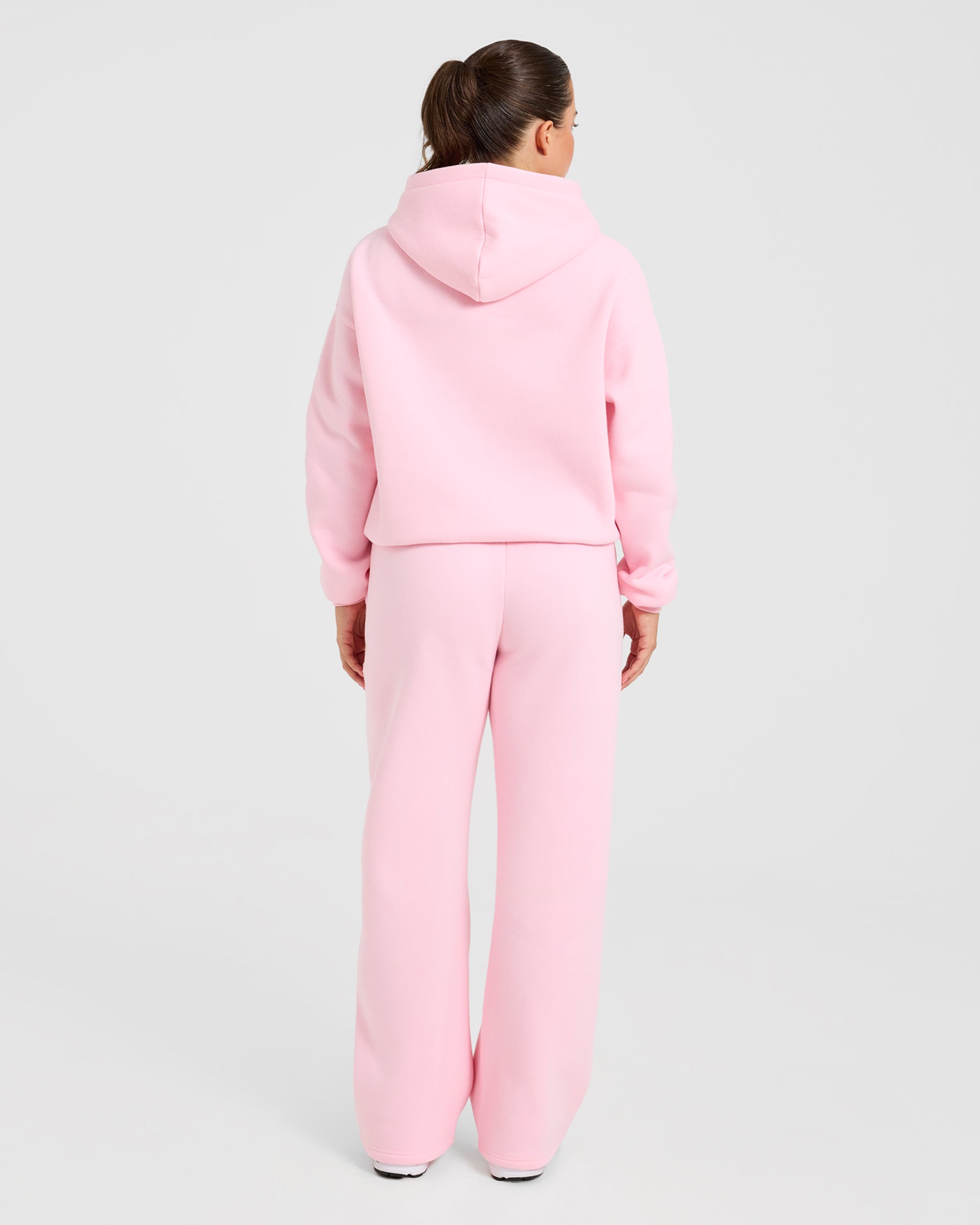 Varsity Applique Oversized Hoodie - Baby Roze