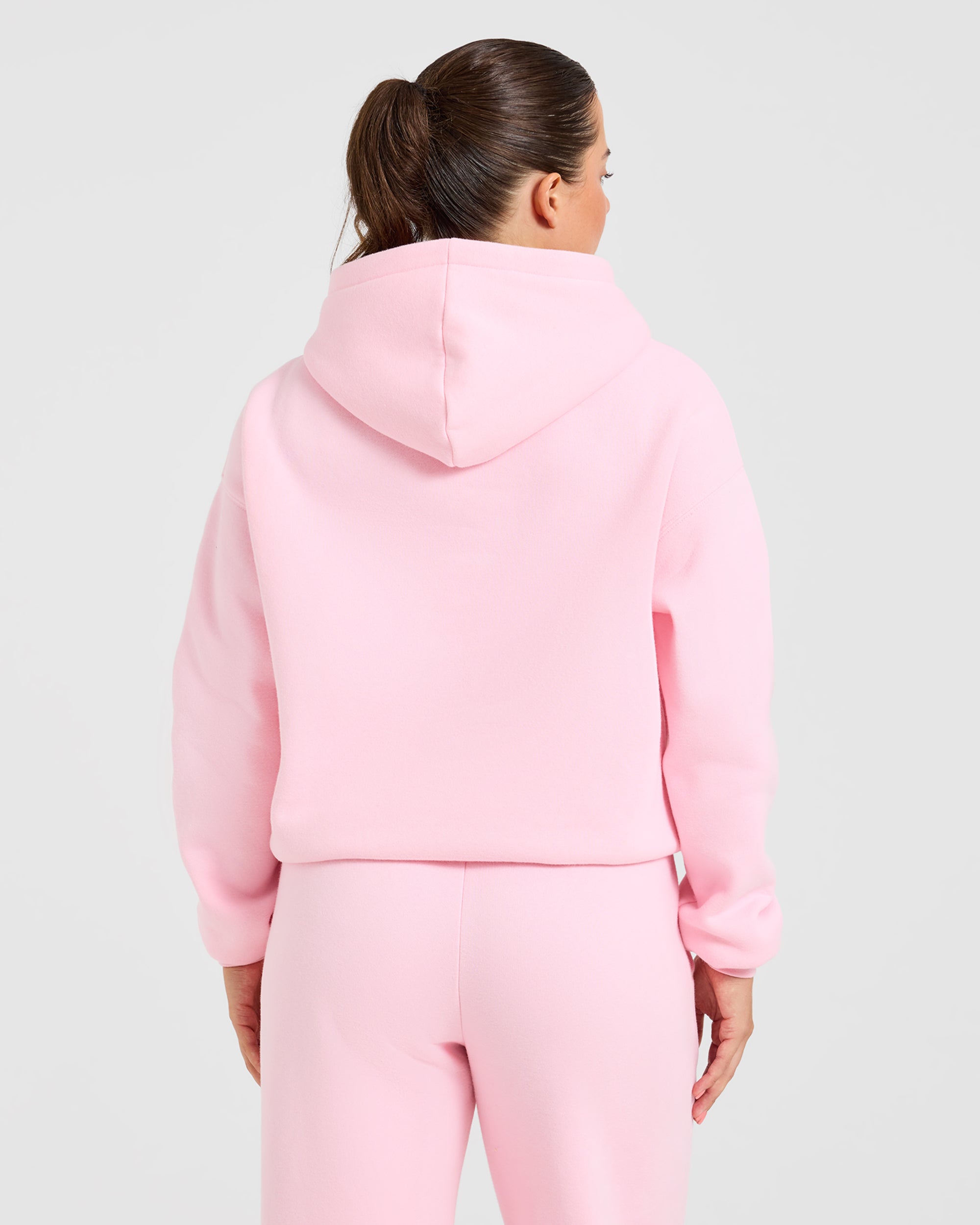 Varsity Applique Oversized Hoodie - Baby Roze