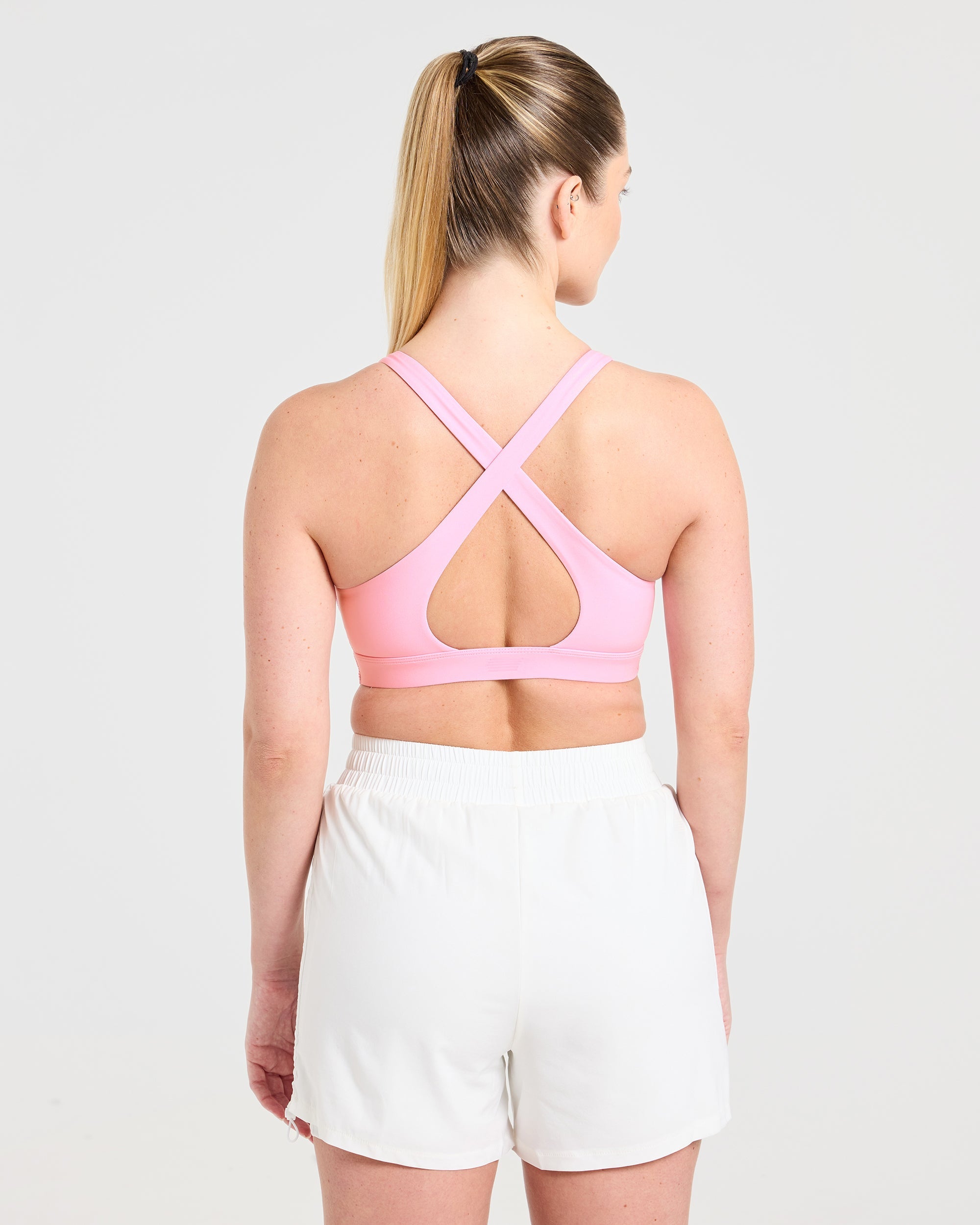 Run Cross Back Sports Bra - Spring Roze