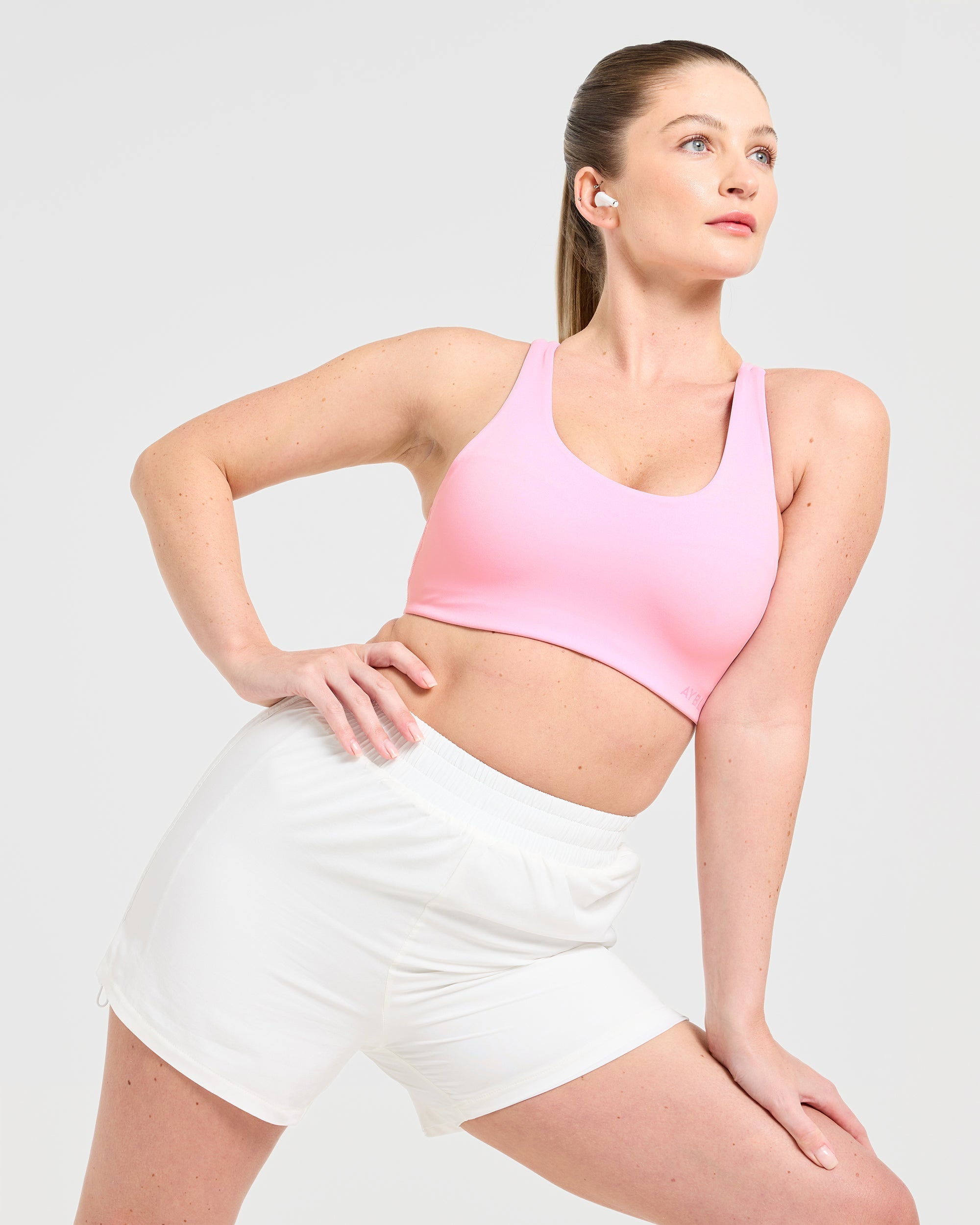 Run Cross Back Sports Bra - Spring Roze