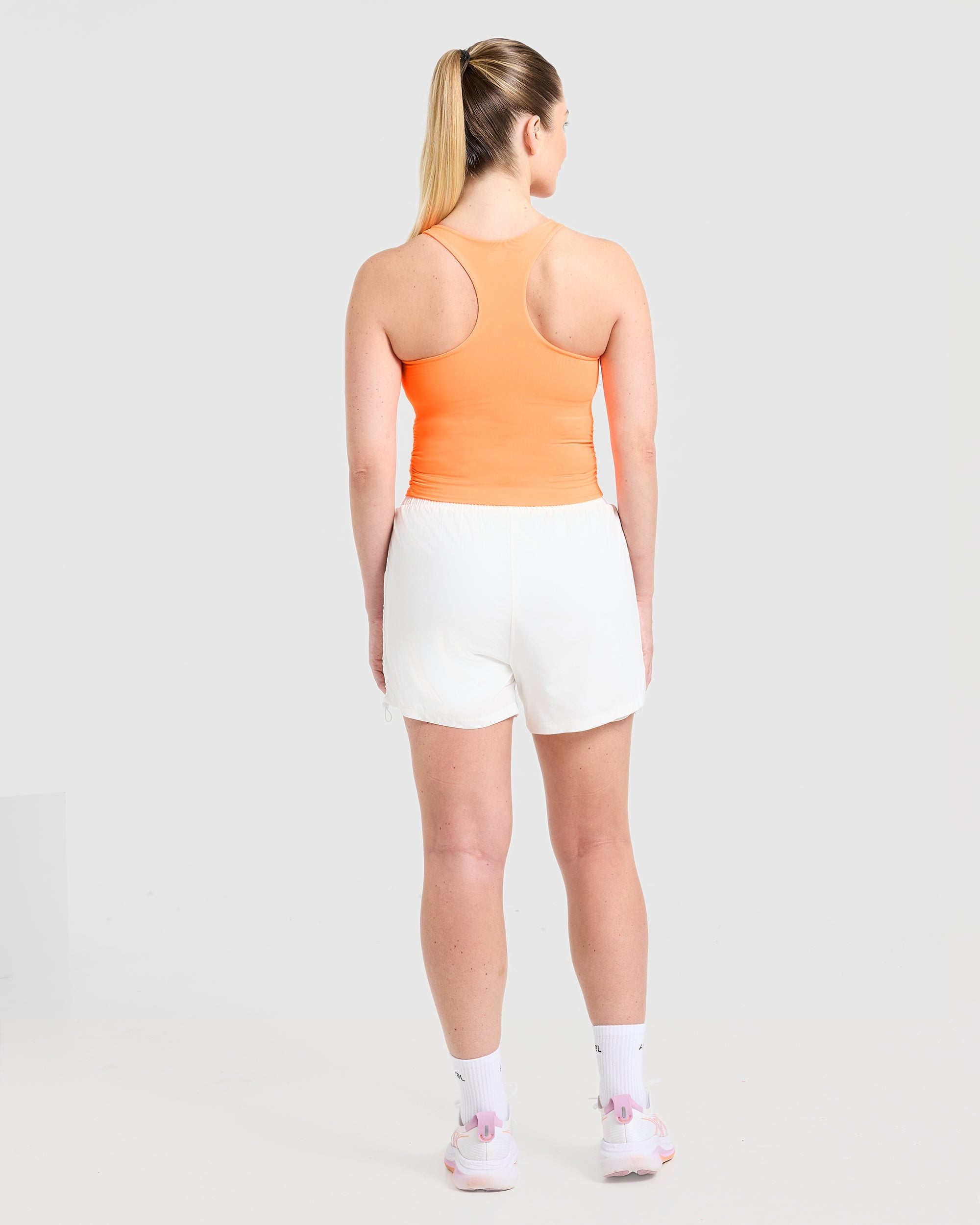 Run Ruched Tank - Vibrant Apricot