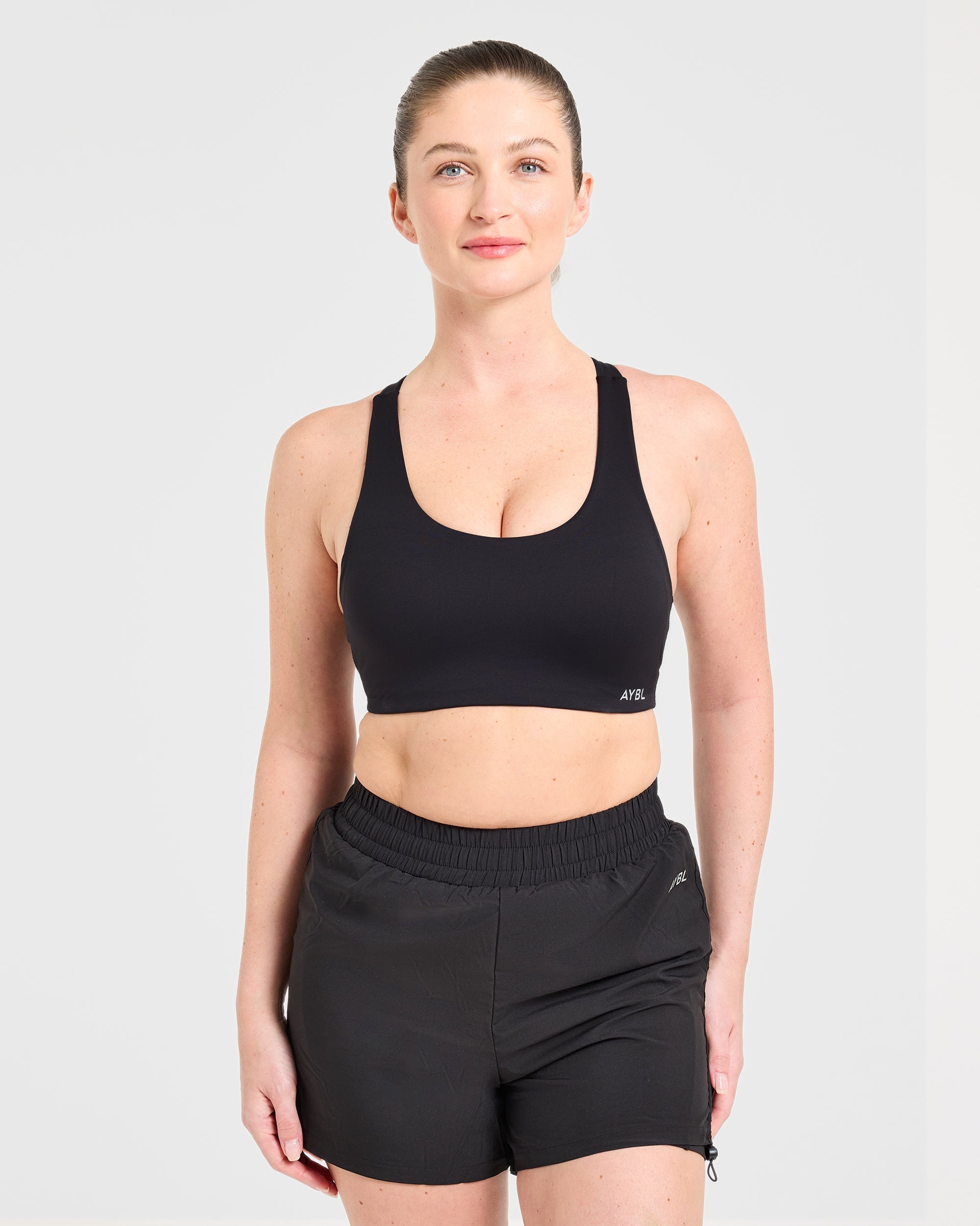 Run Cross Back Sports Bra - Zwart