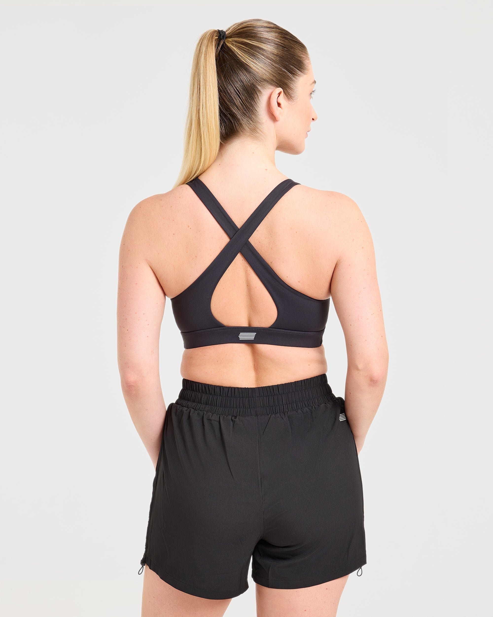 Run Cross Back Sports Bra - Zwart