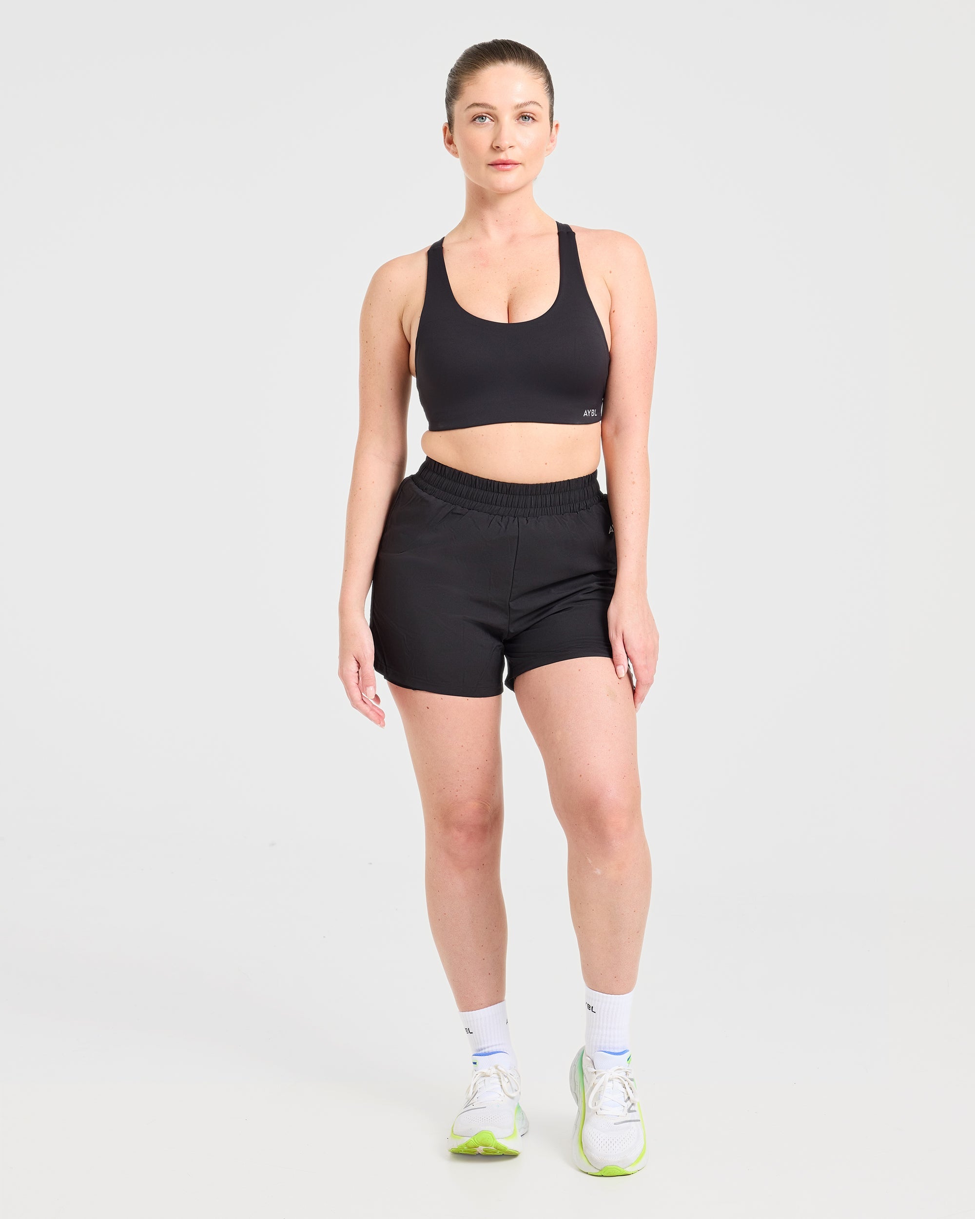 Run Ruched Shorts - Zwart