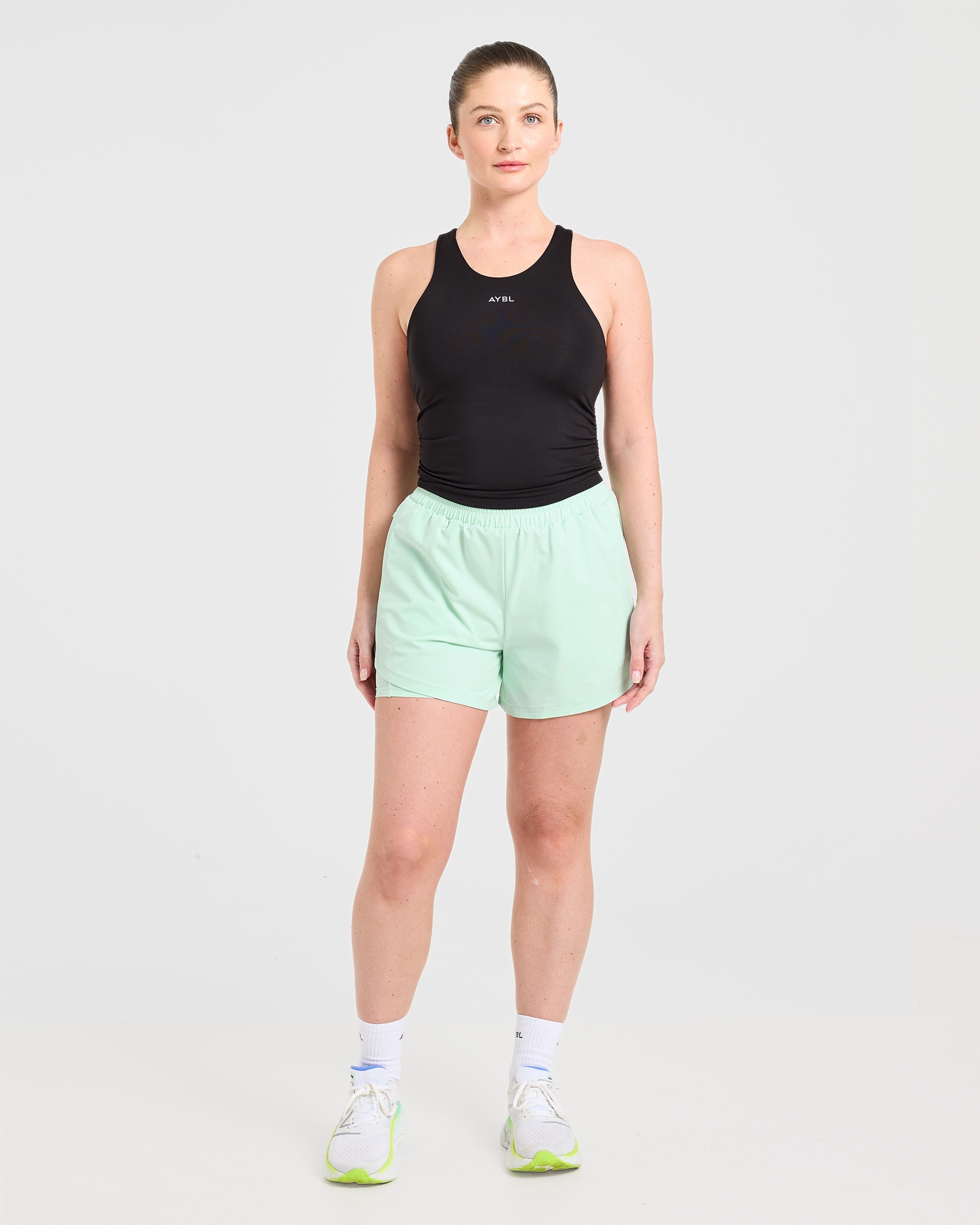 Run Ruched Tank - Zwart