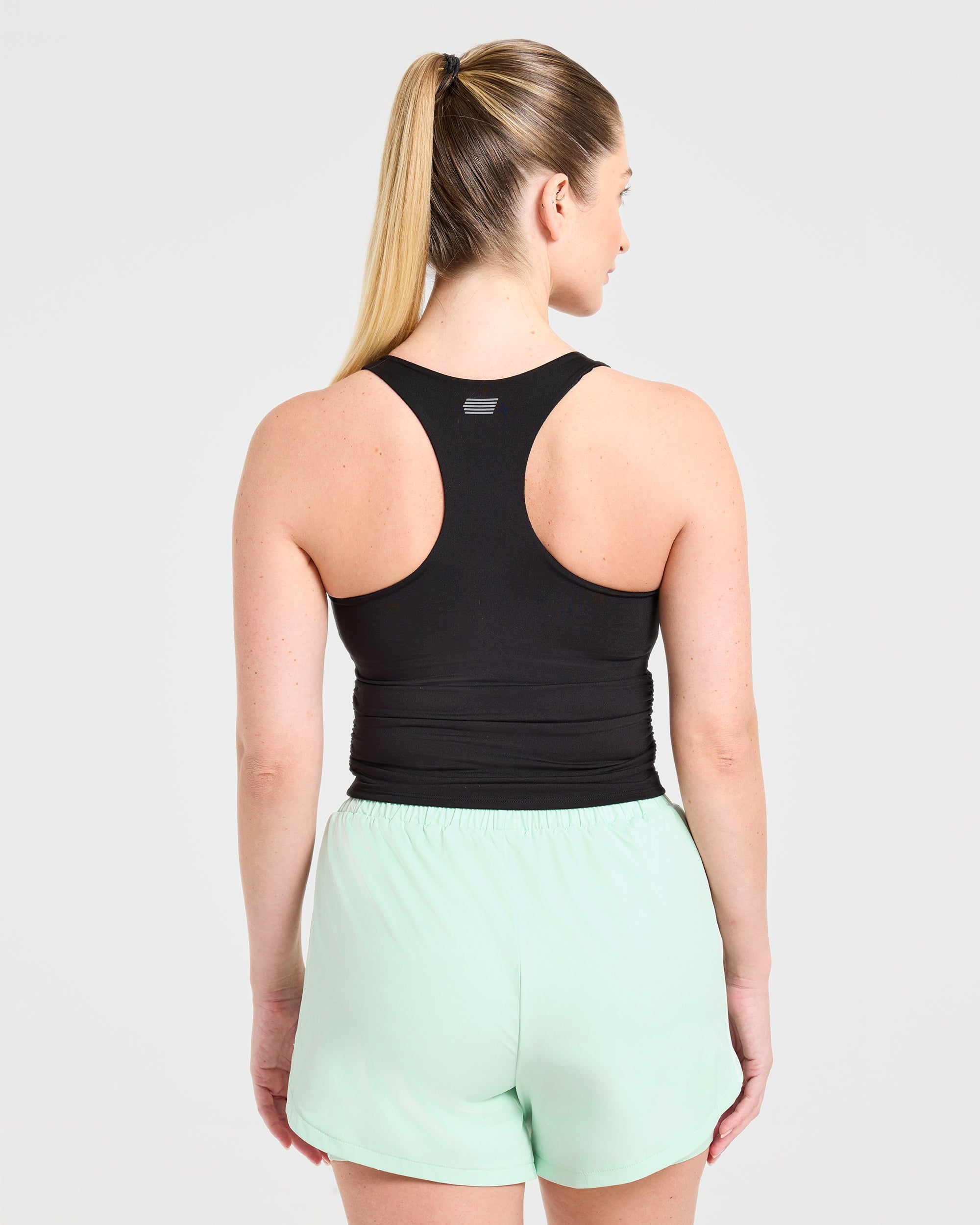 Run Ruched Tank - Zwart
