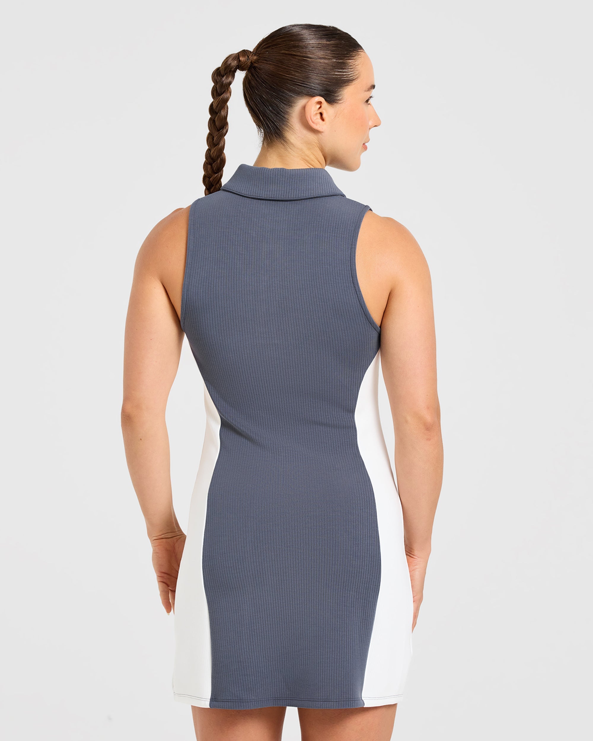 Signature Collar Dress - Steel Blauw