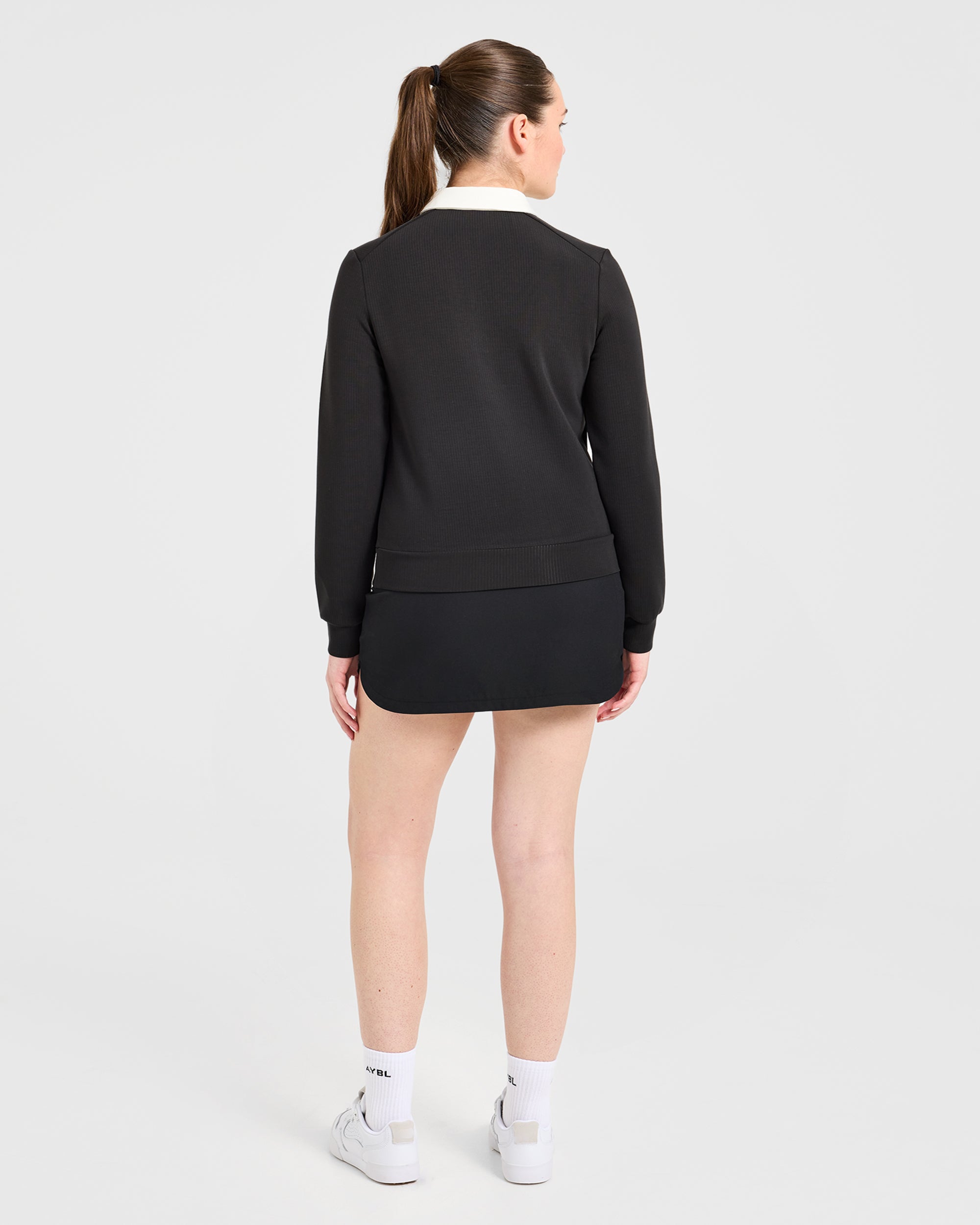 Signature Long Sleeve Polo - Zwart