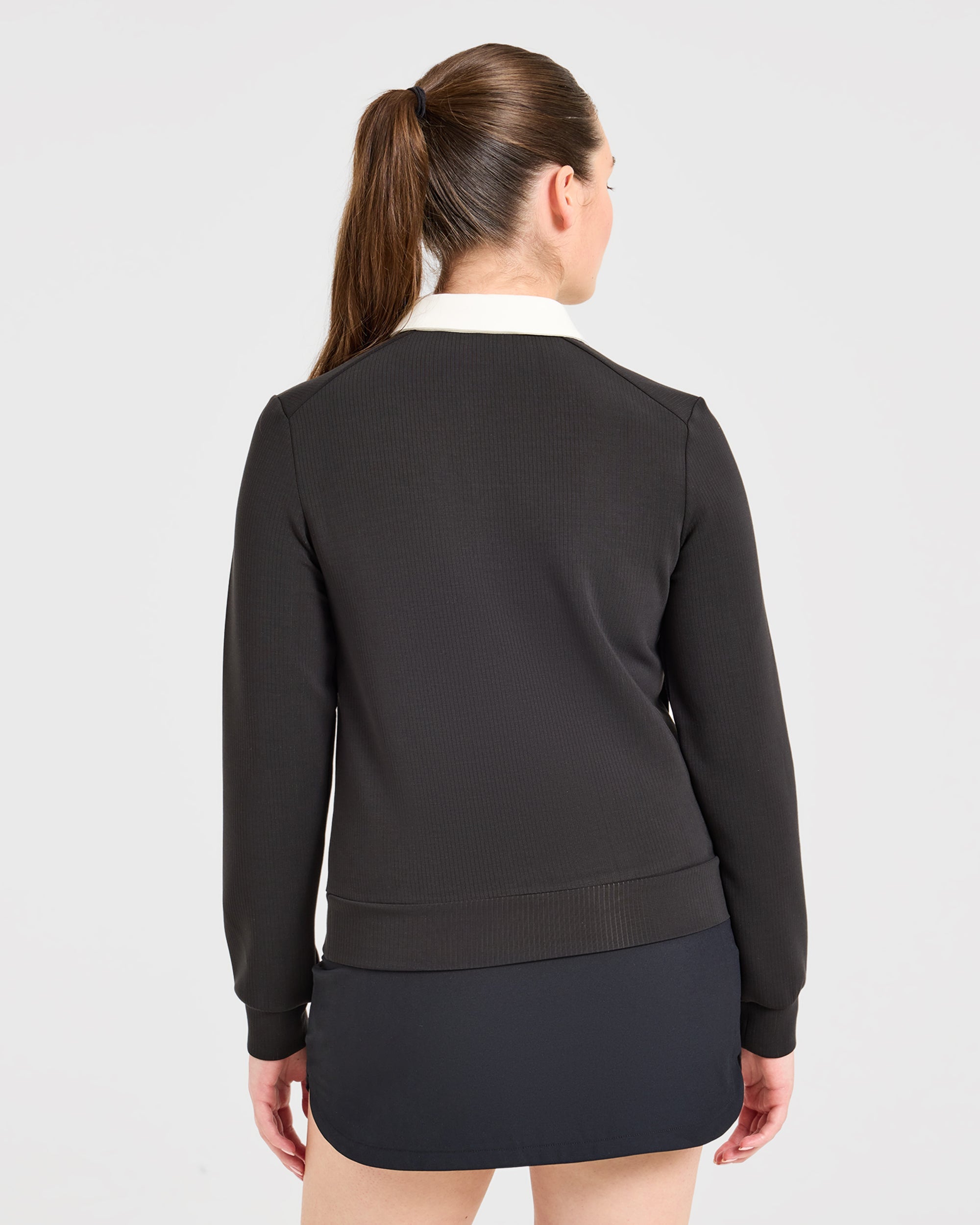 Signature Long Sleeve Polo - Zwart