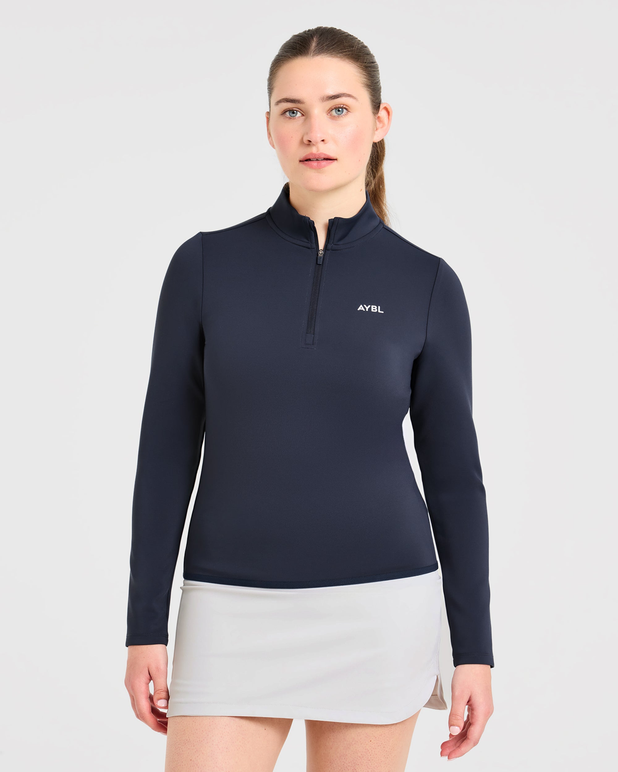 Classic 1/4 Zip Pullover - Navy Blauw